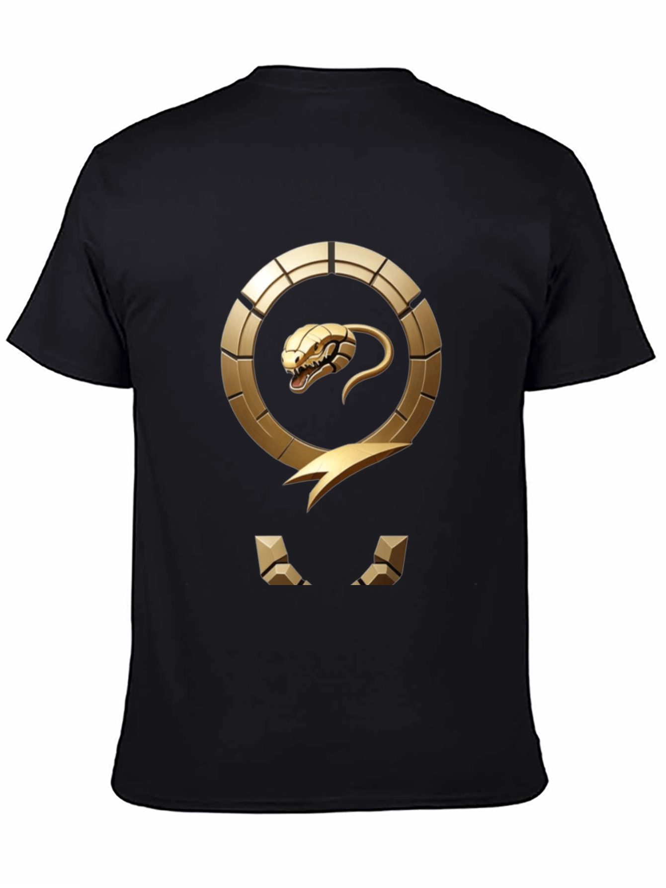 Golden Snake Emblem Black T-Shirt