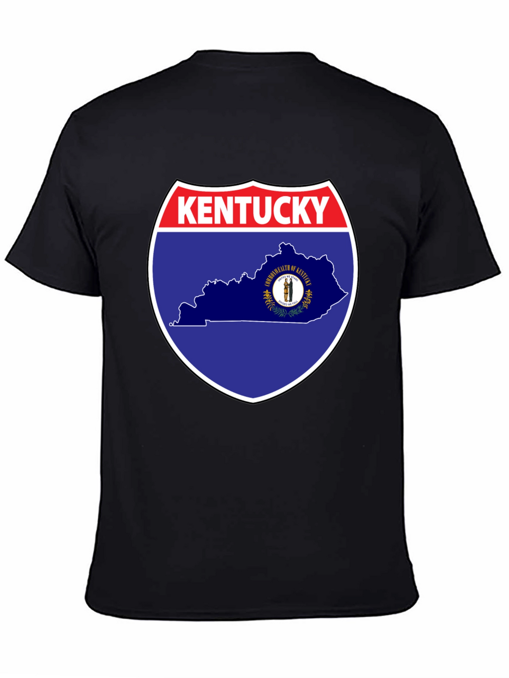 Kentucky State Map Graphic Tee - Black