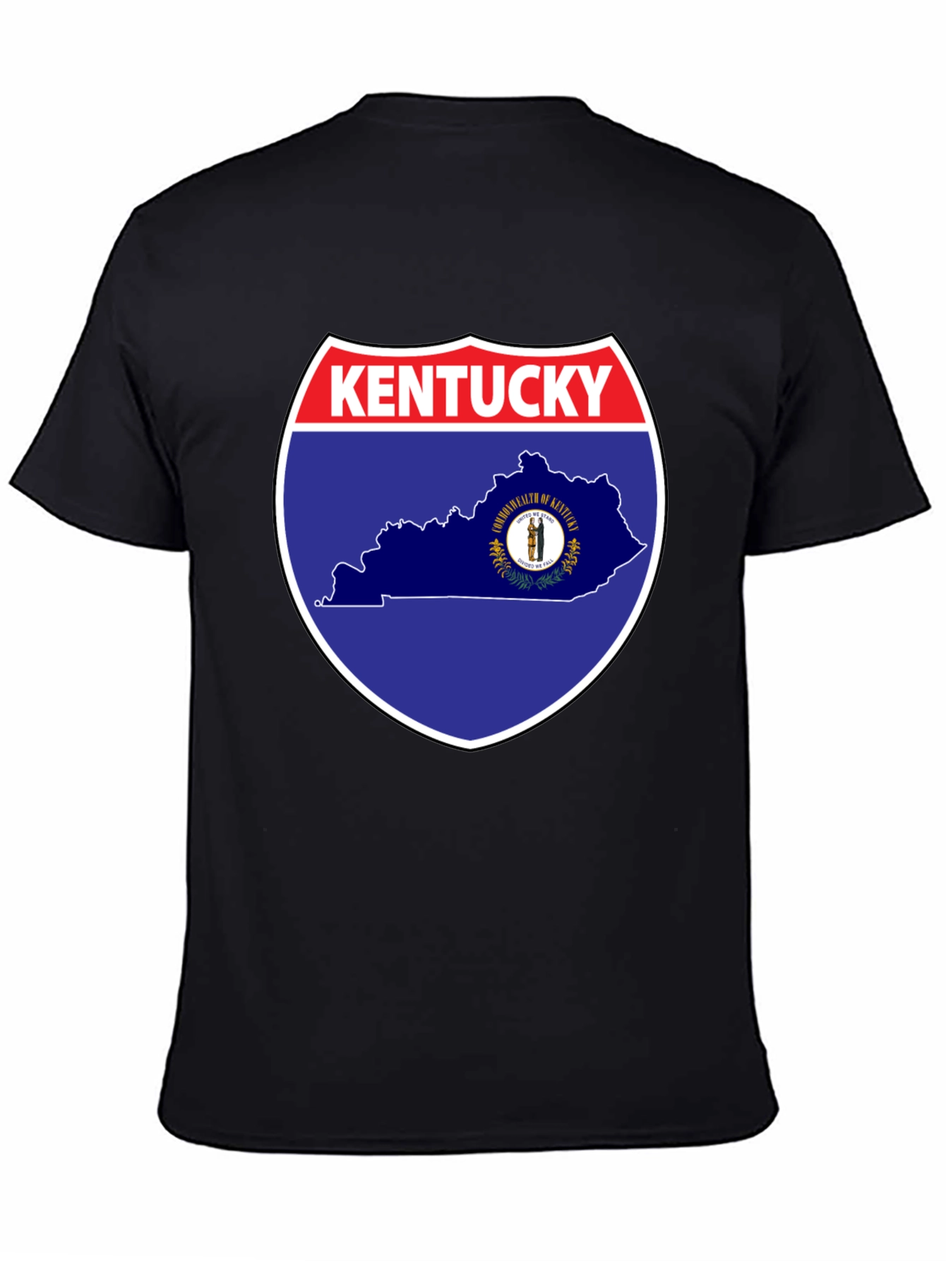 Kentucky State Map Graphic Tee - Black