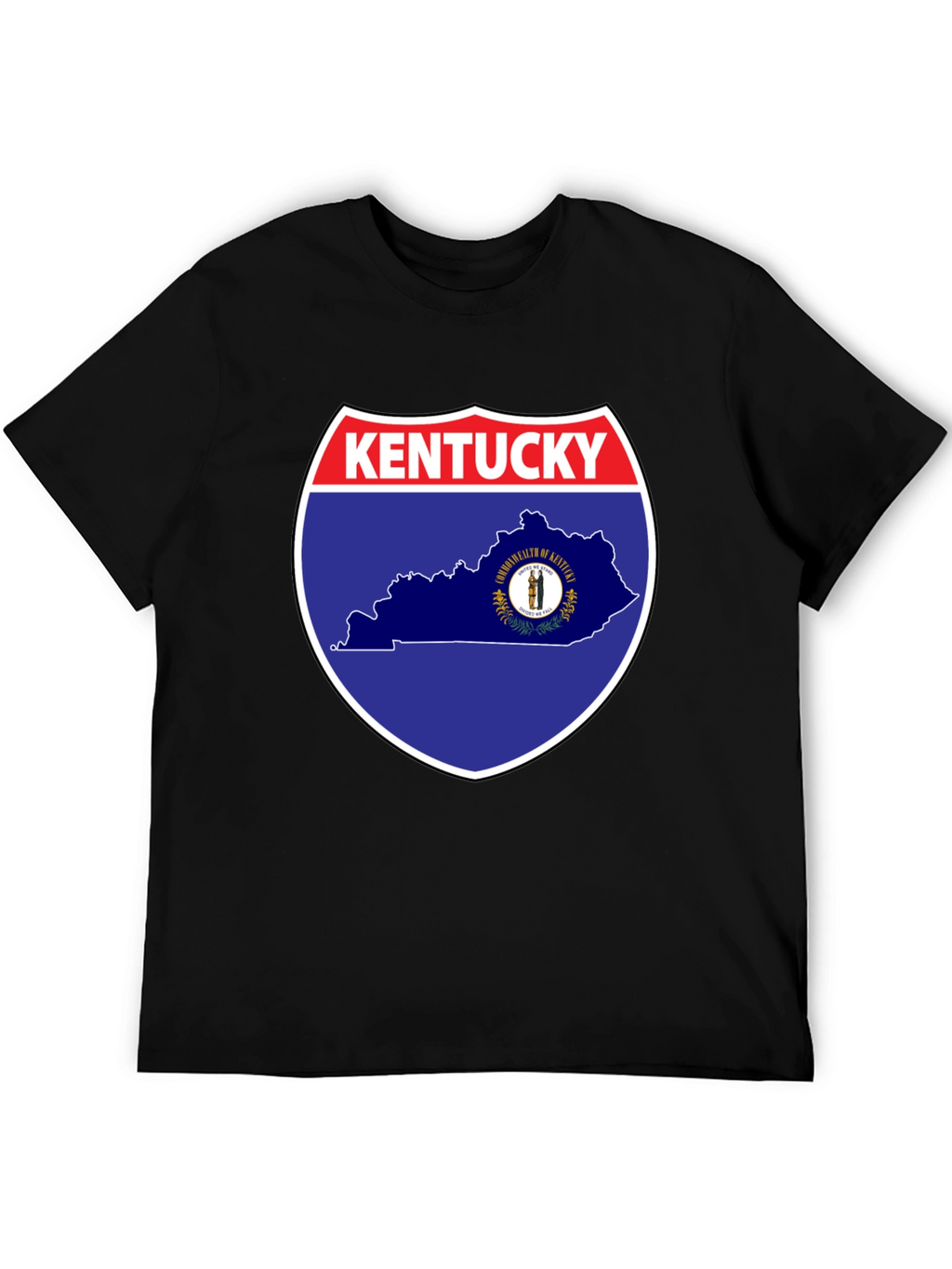 Kentucky State Map Graphic Tee - Black