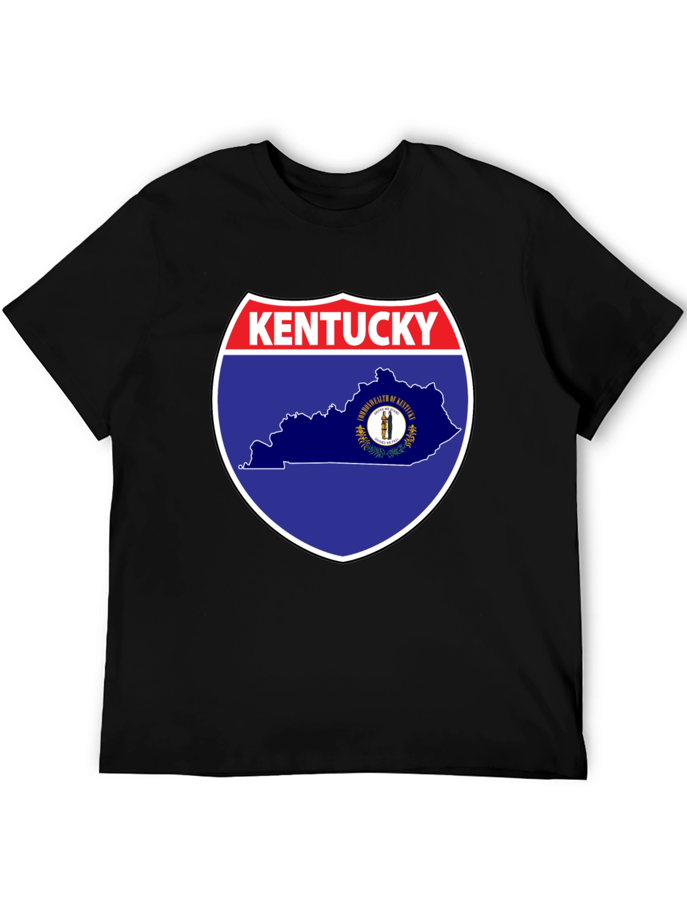 Kentucky State Map Graphic Tee - Black