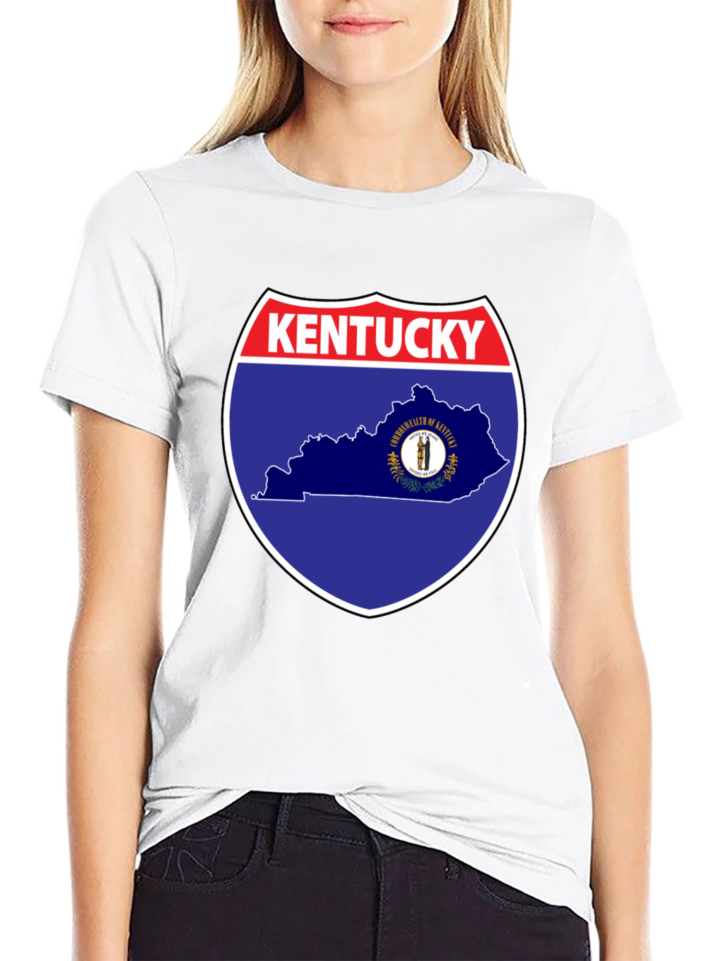 Kentucky State Map Graphic Tee - Black