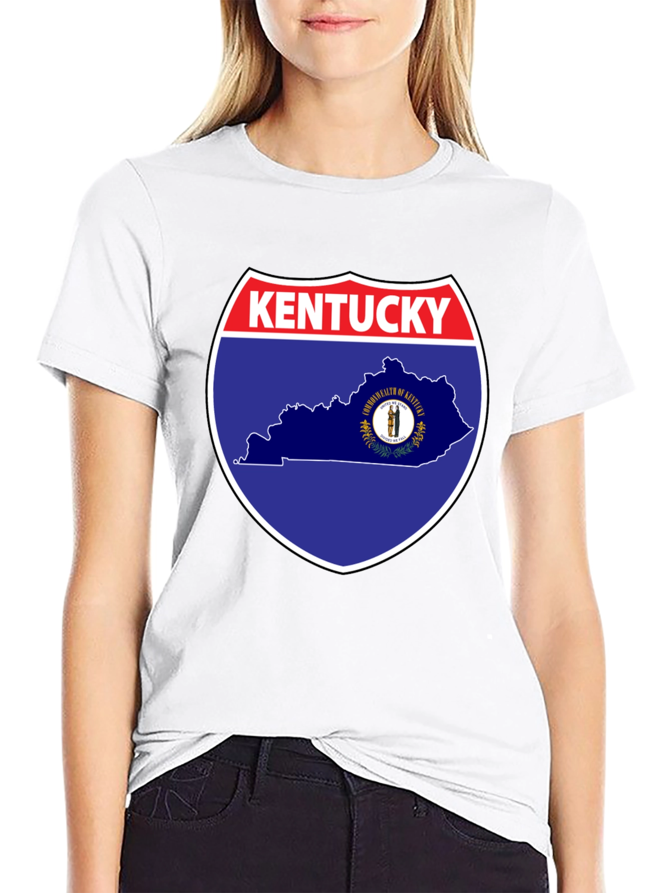 Kentucky State Map Graphic Tee - Black