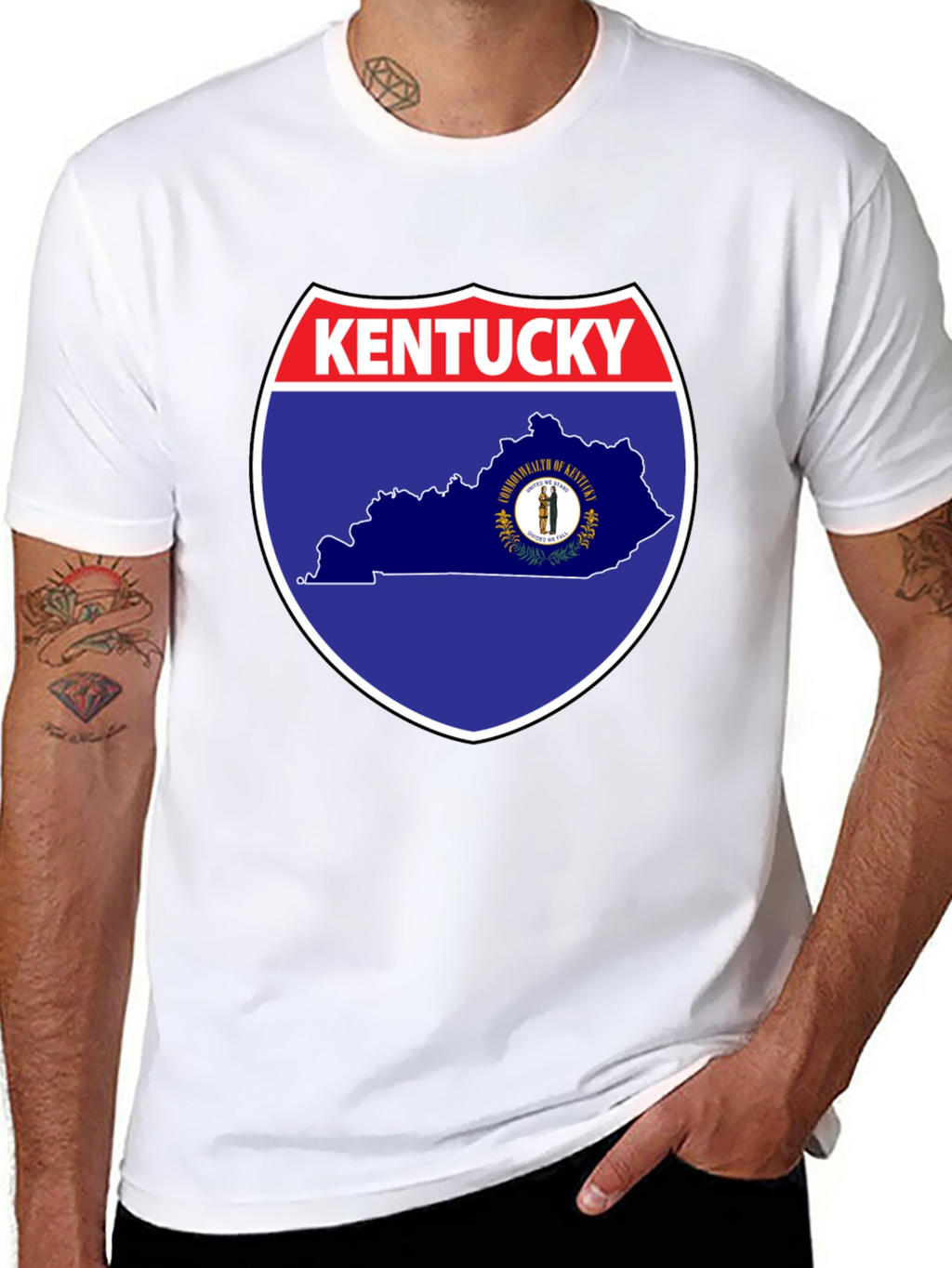 Kentucky State Map Graphic Tee - Black