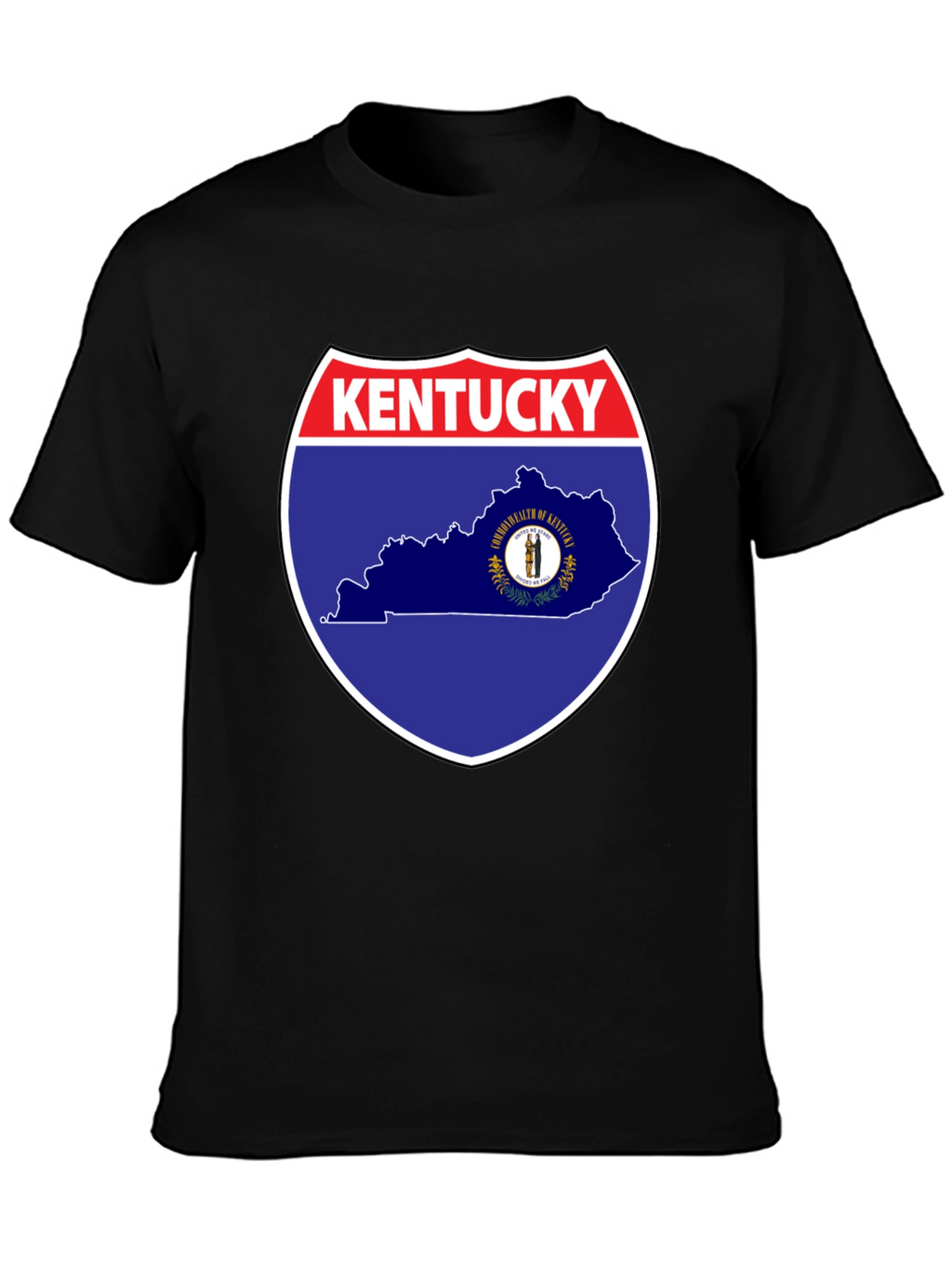 Kentucky State Map Graphic Tee - Black