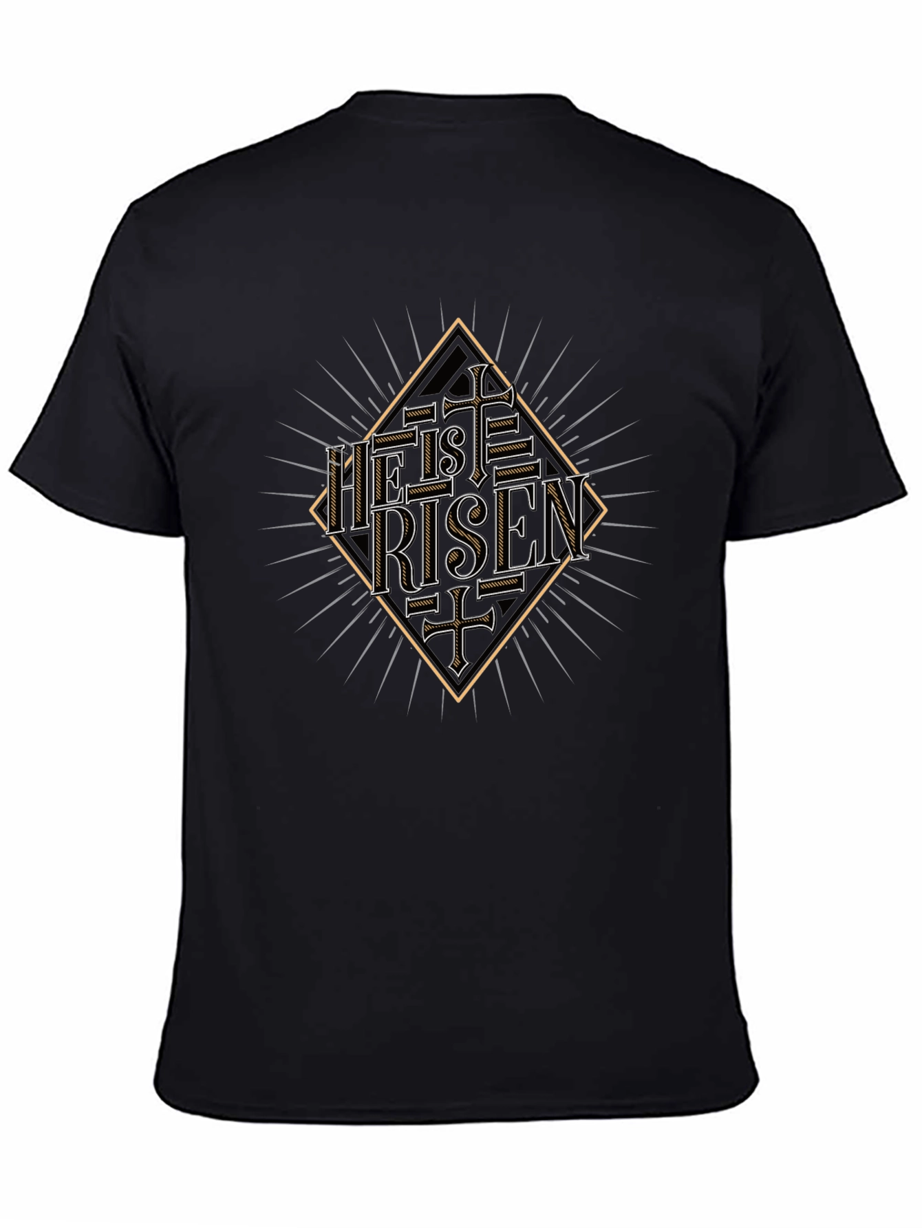 He Is Risen Graphic Tee - Mens Black T-Shirt