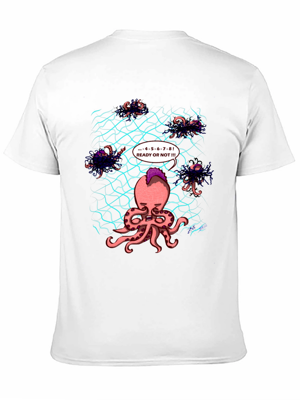 Octopus Hide & Seek Black T-Shirt