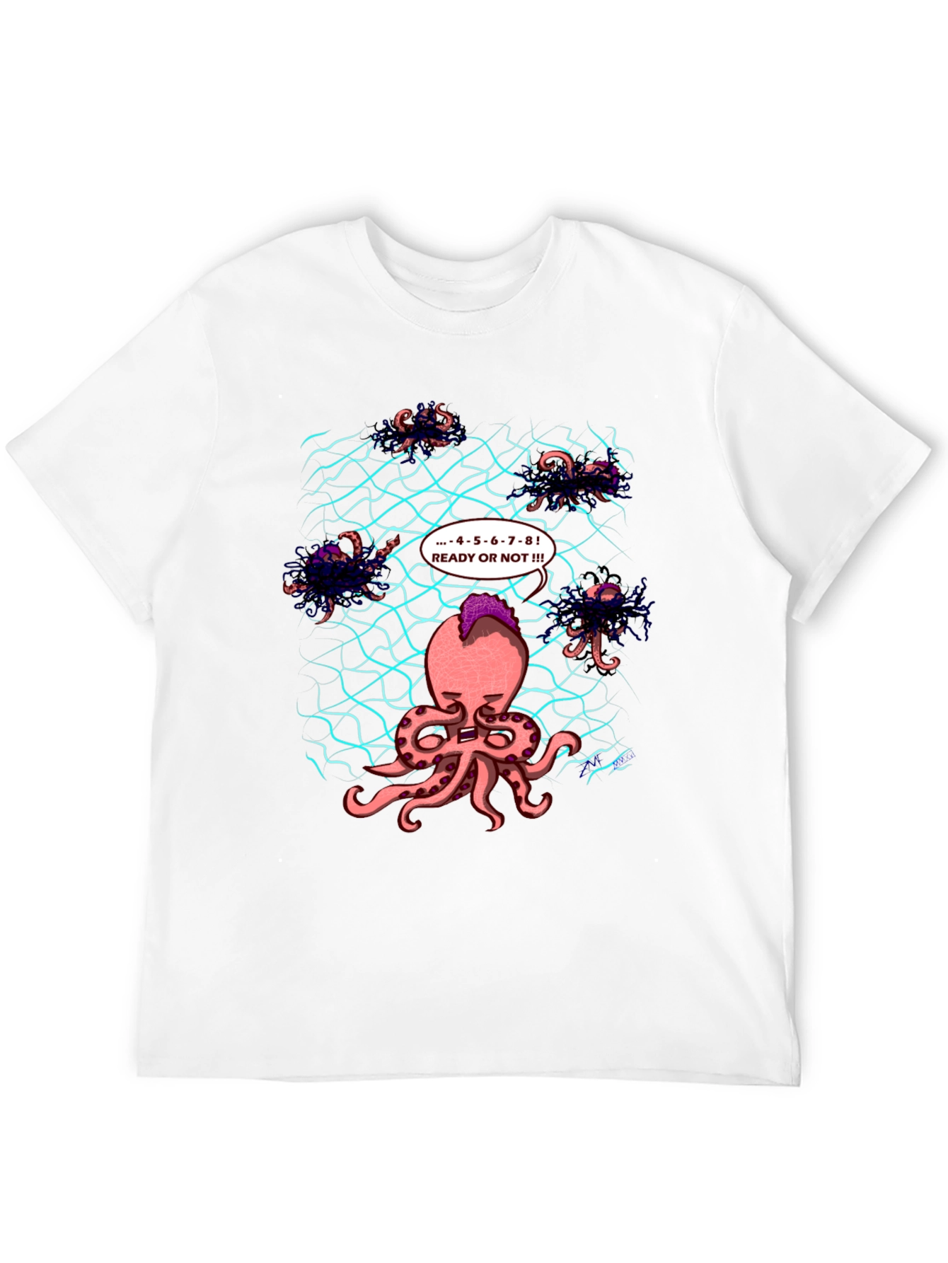 Octopus Hide & Seek Black T-Shirt