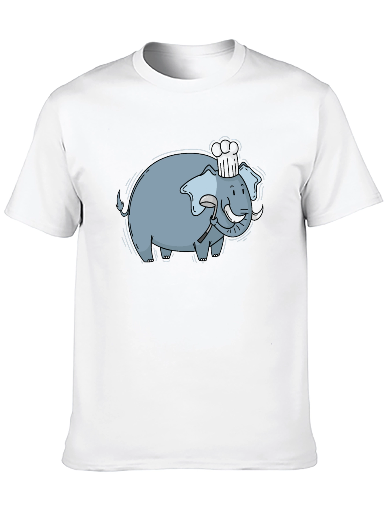 Chef Elephant Graphic Tee - Black Cotton Comfort