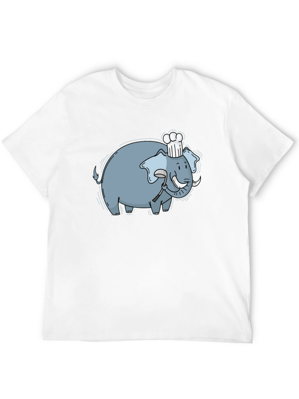 Chef Elephant Graphic Tee - Black Cotton Comfort