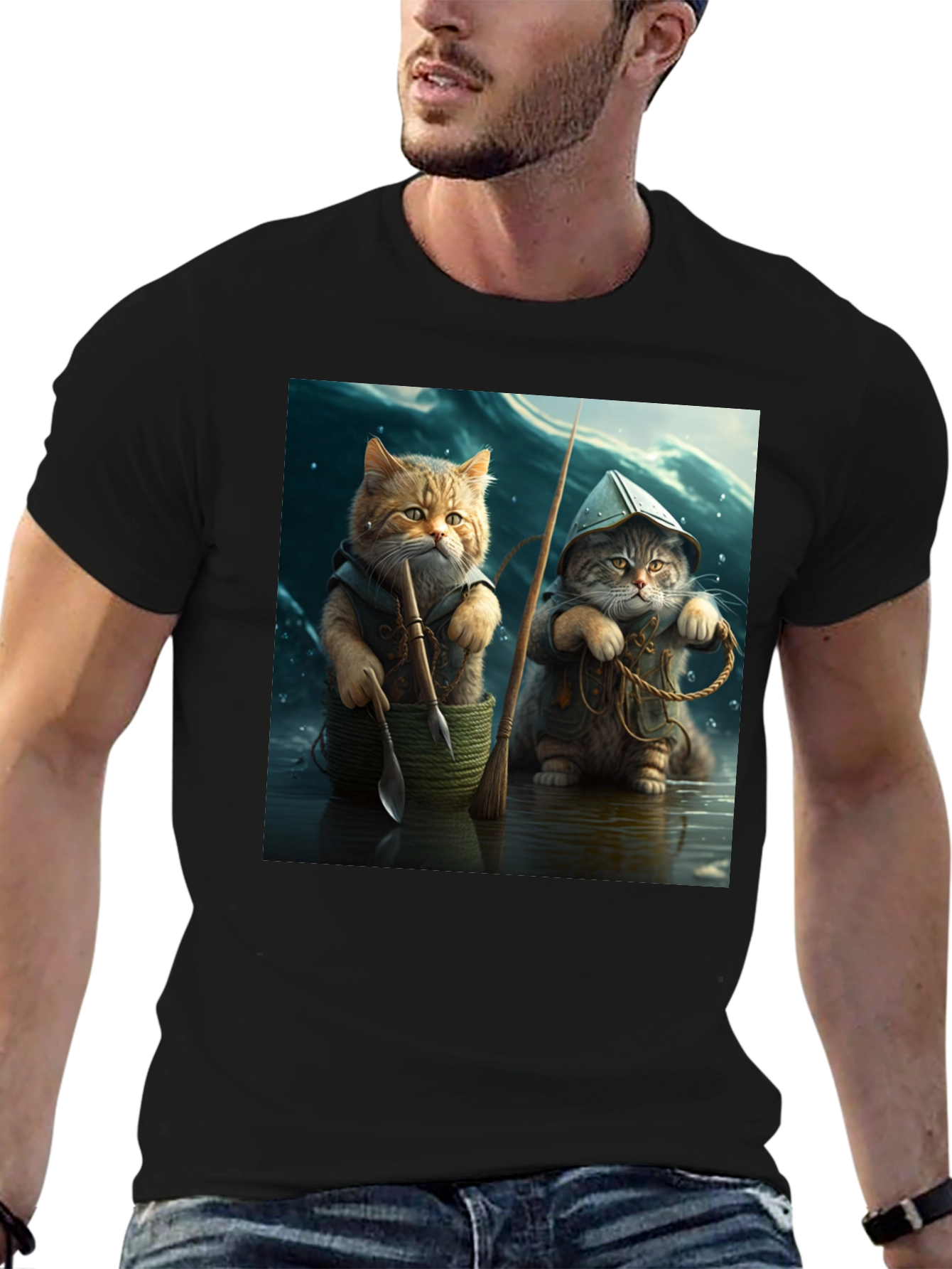 Cat Fishermen Graphic Tee