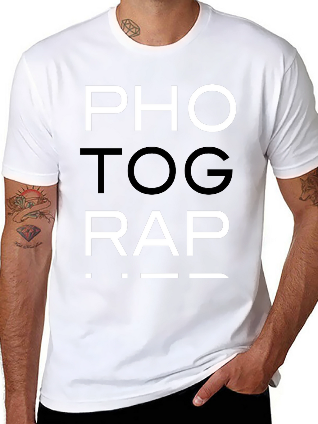 Photog-Rap Tee - Black Cotton Graphic T-Shirt