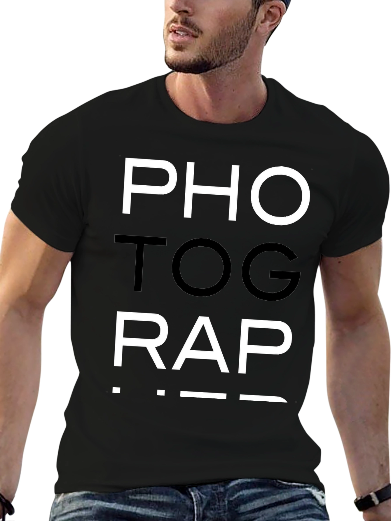 Photog-Rap Tee - Black Cotton Graphic T-Shirt