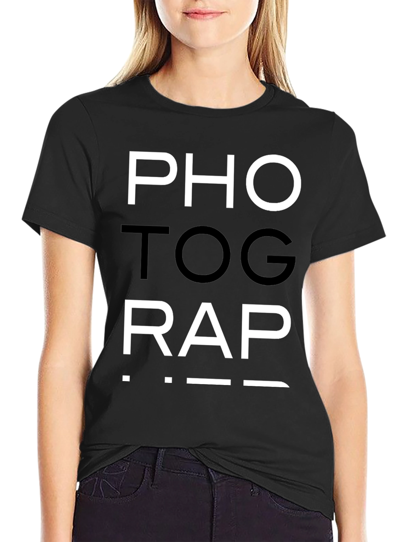 Photog-Rap Tee - Black Cotton Graphic T-Shirt