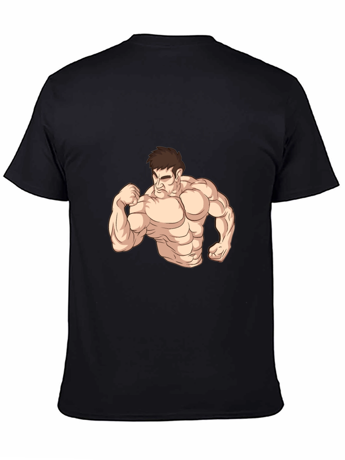 Muscle Man Graphic Tee - Black Cotton Comfort