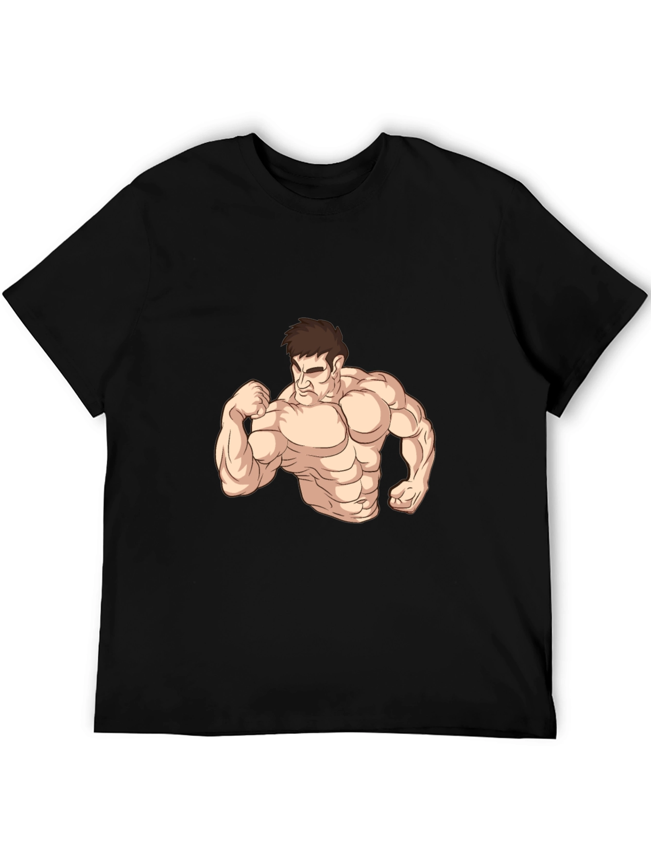 Muscle Man Graphic Tee - Black Cotton Comfort