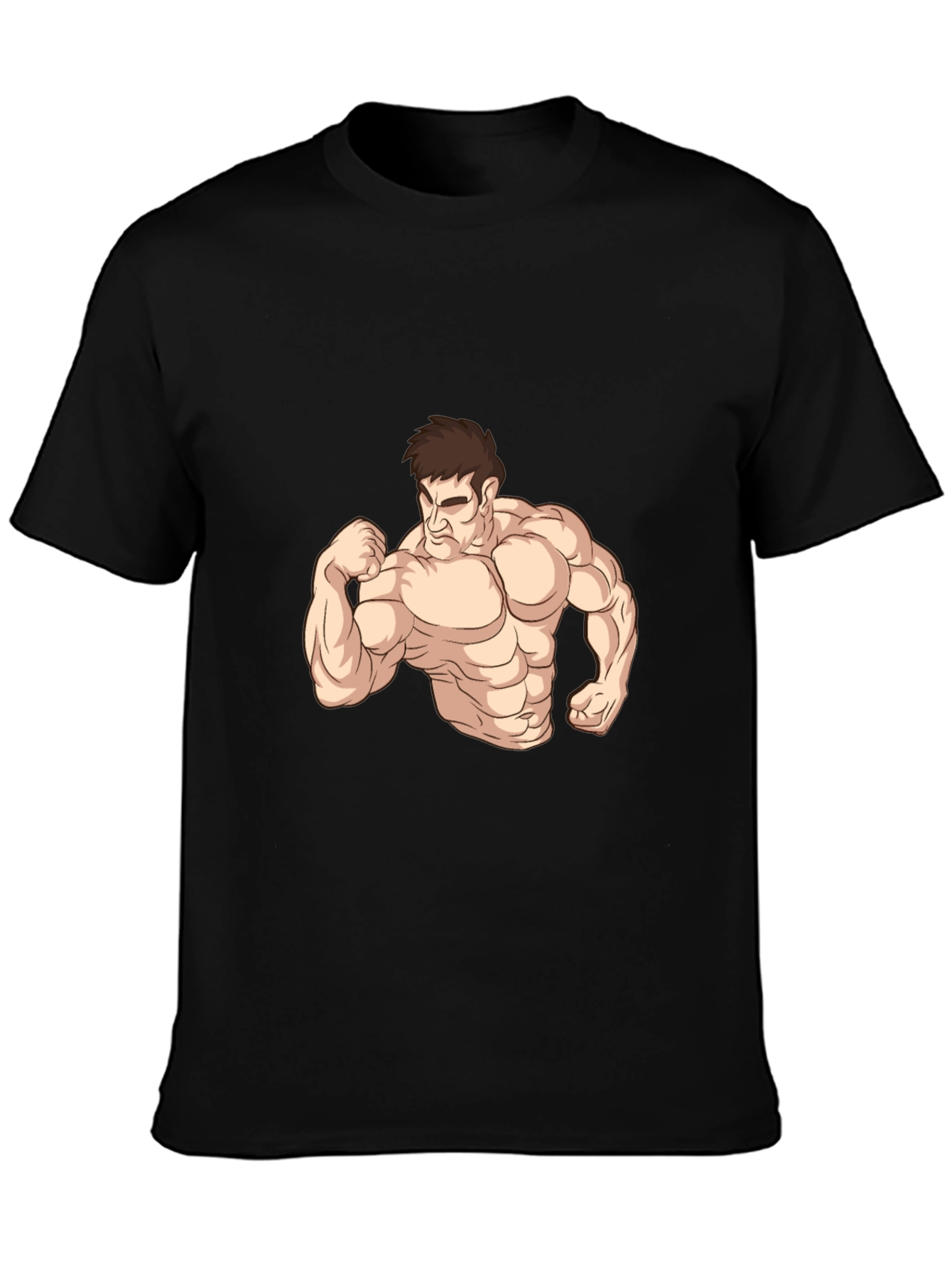 Muscle Man Graphic Tee - Black Cotton Comfort