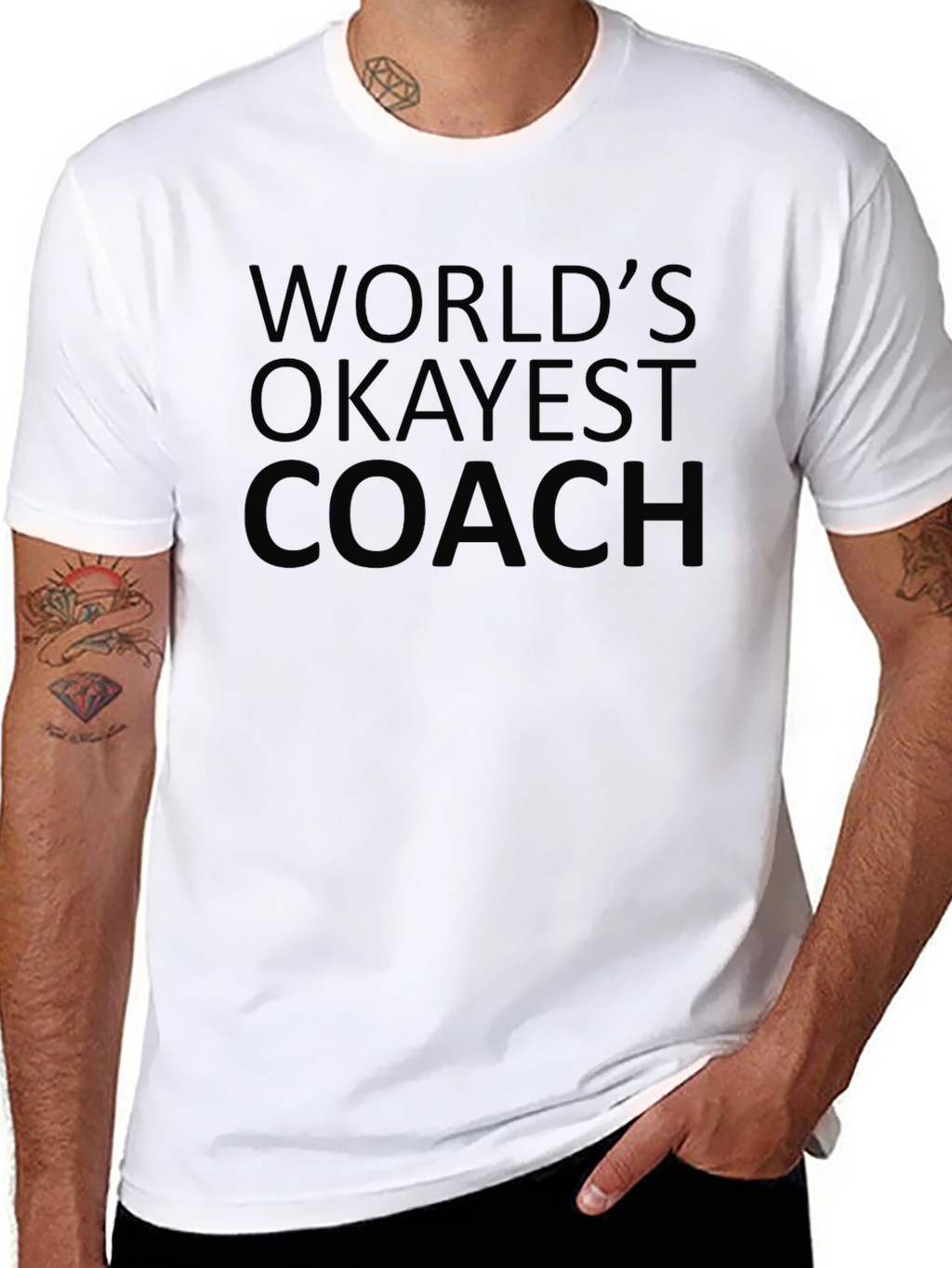 Worlds Okayest Coach Black T-Shirt