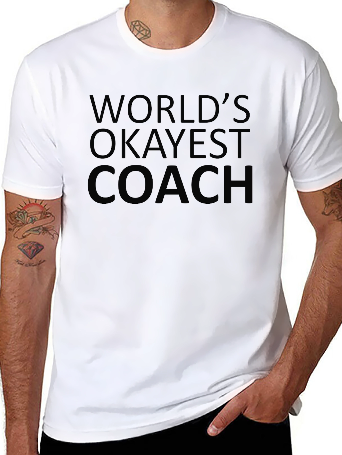 Worlds Okayest Coach Black T-Shirt