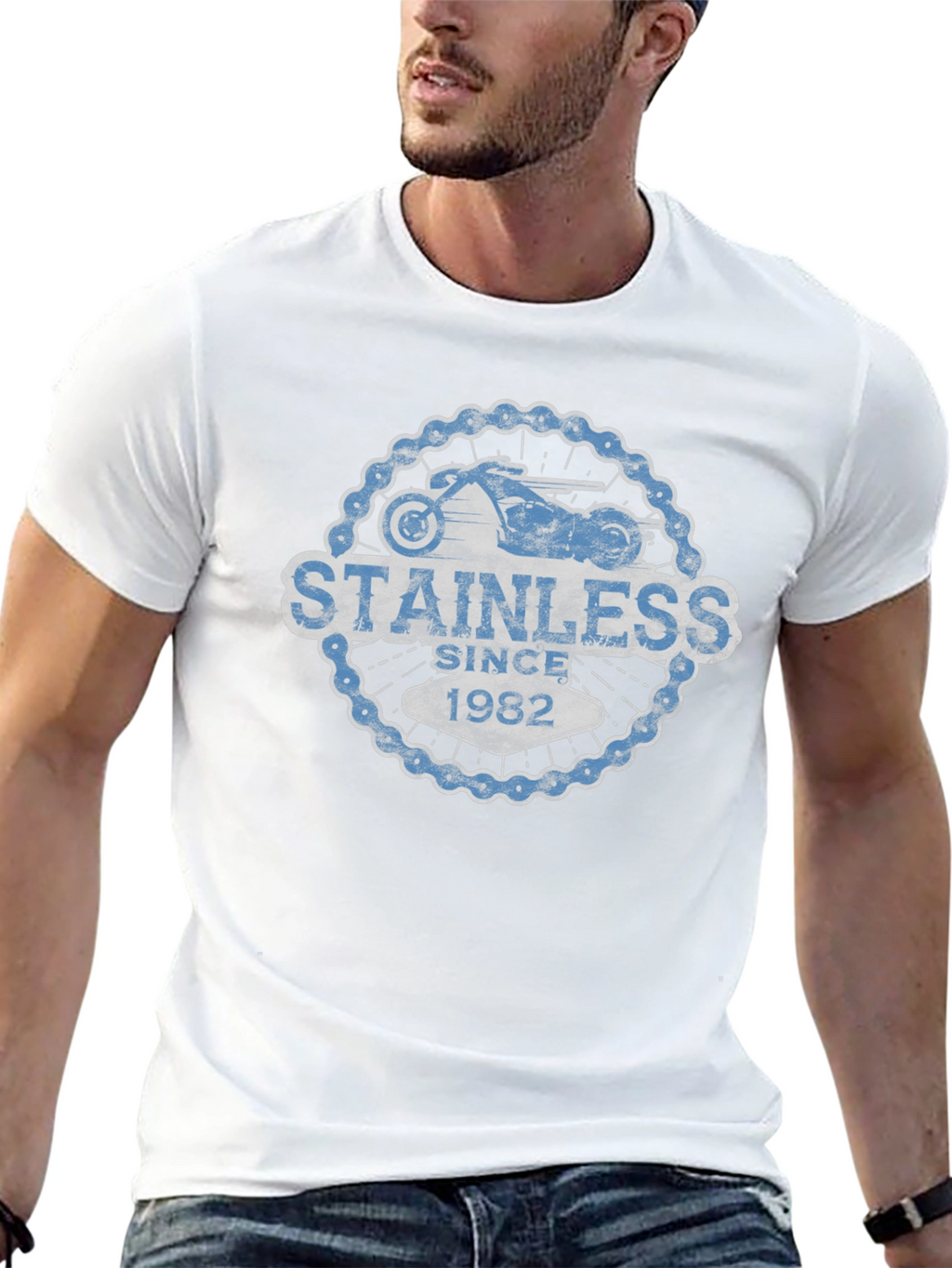 Stainless Since 1982 Mens Black Graphic Tee