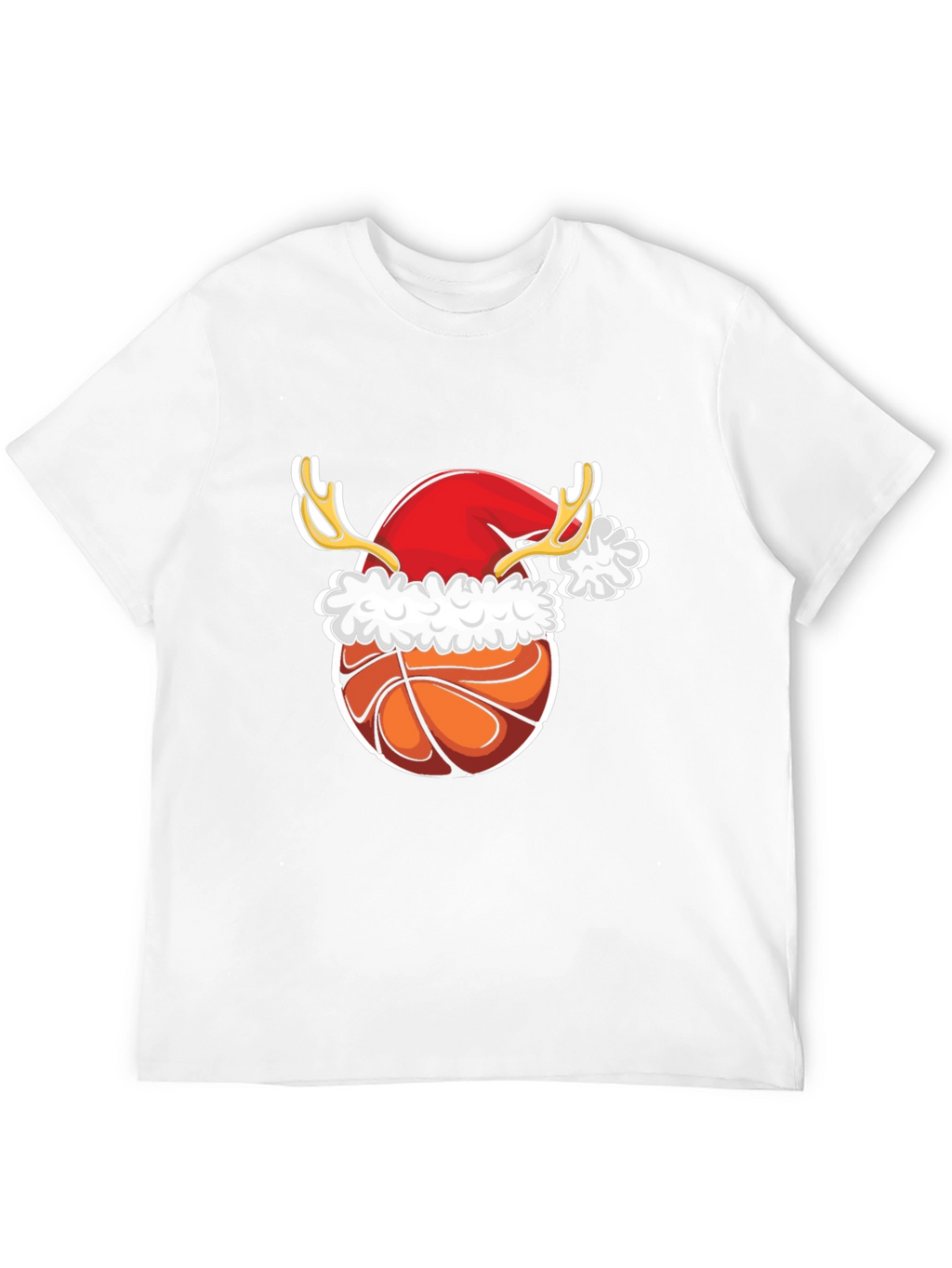 Christmas Basketball T-Shirt Reindeer Santa Hat