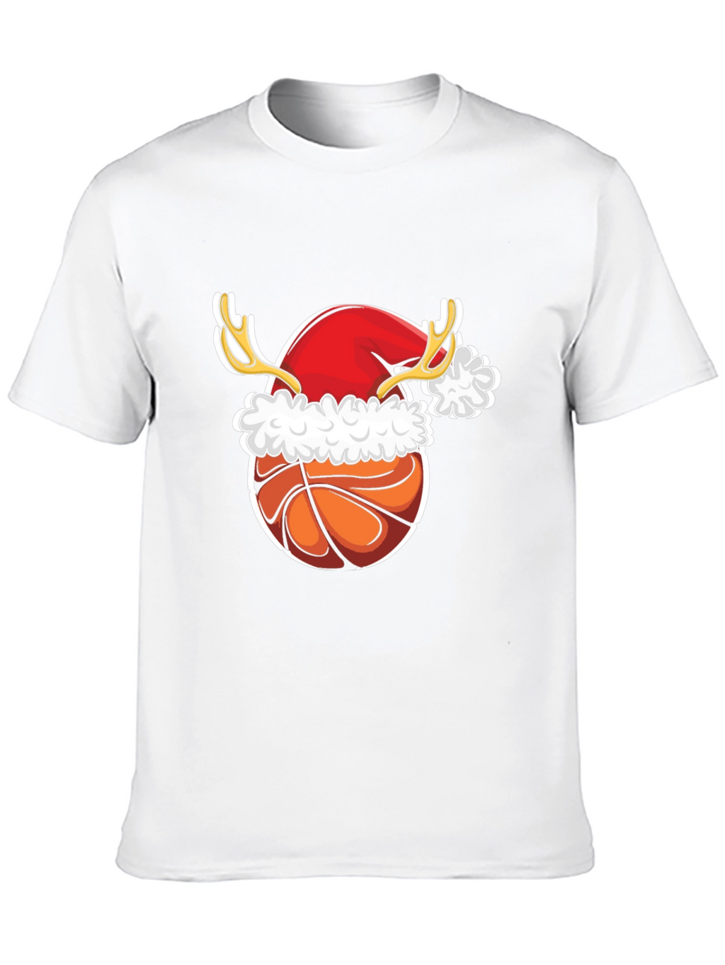 Christmas Basketball T-Shirt Reindeer Santa Hat