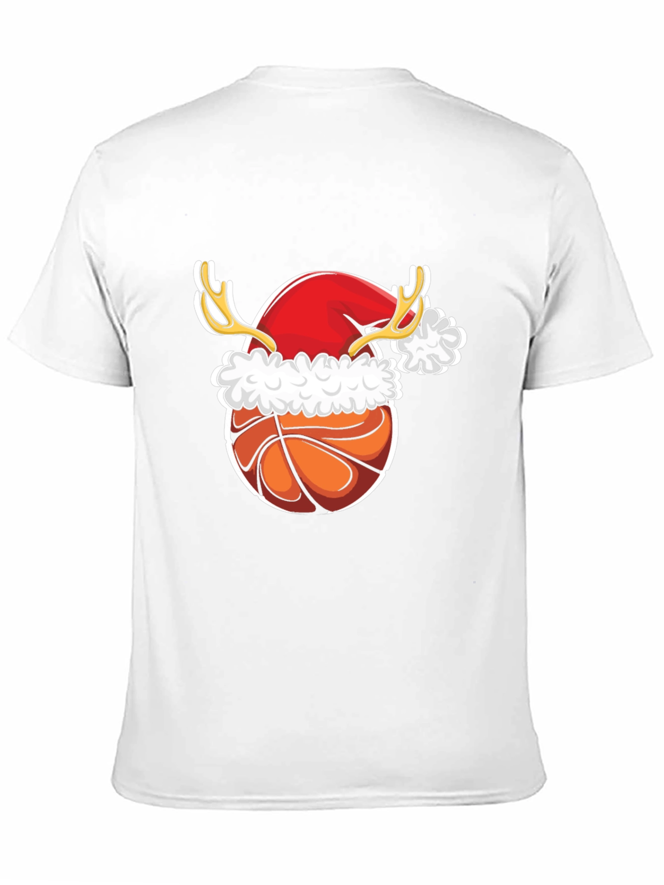 Christmas Basketball T-Shirt Reindeer Santa Hat