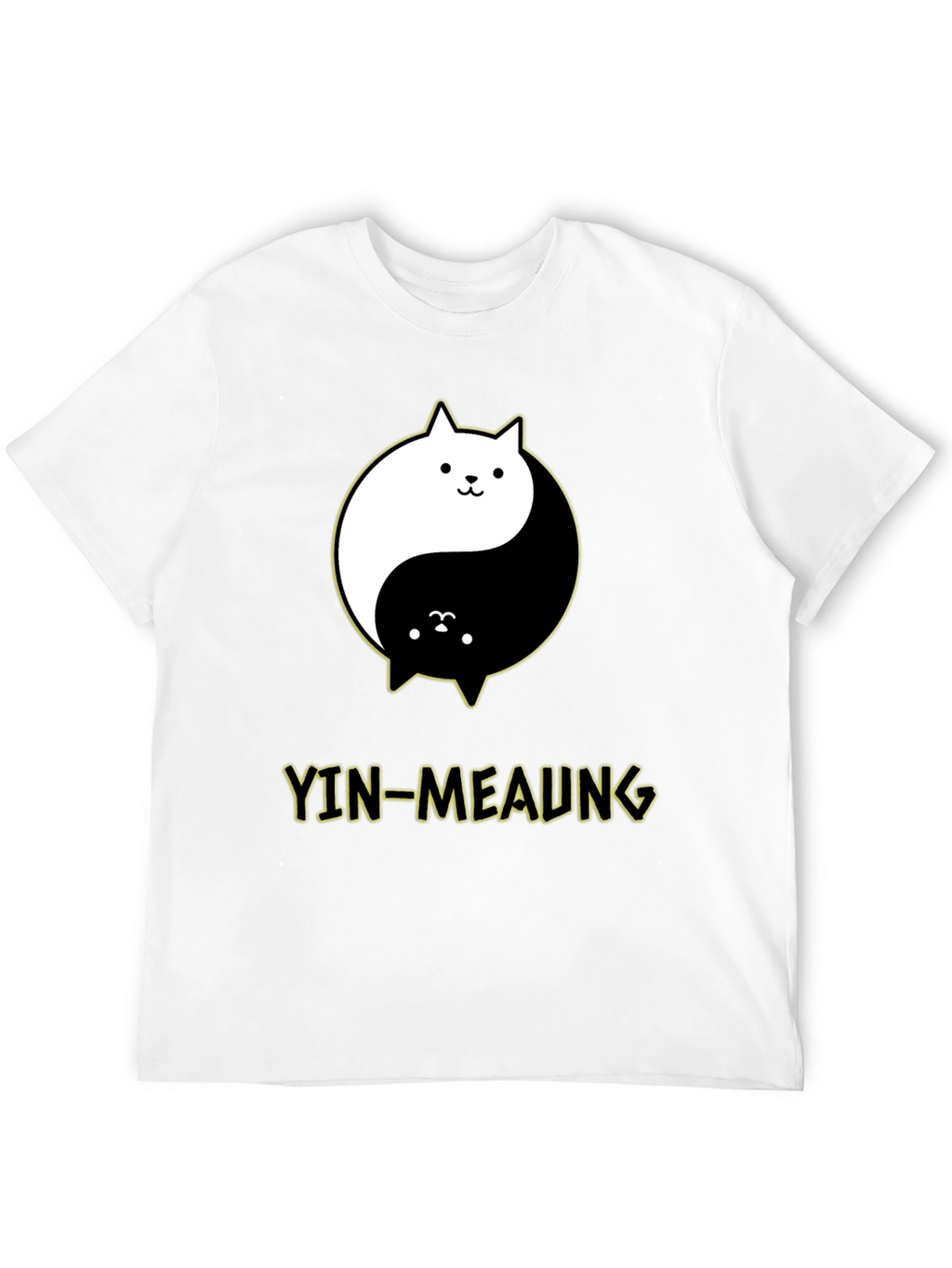 Yin-Meaung Cat Graphic Black T-Shirt