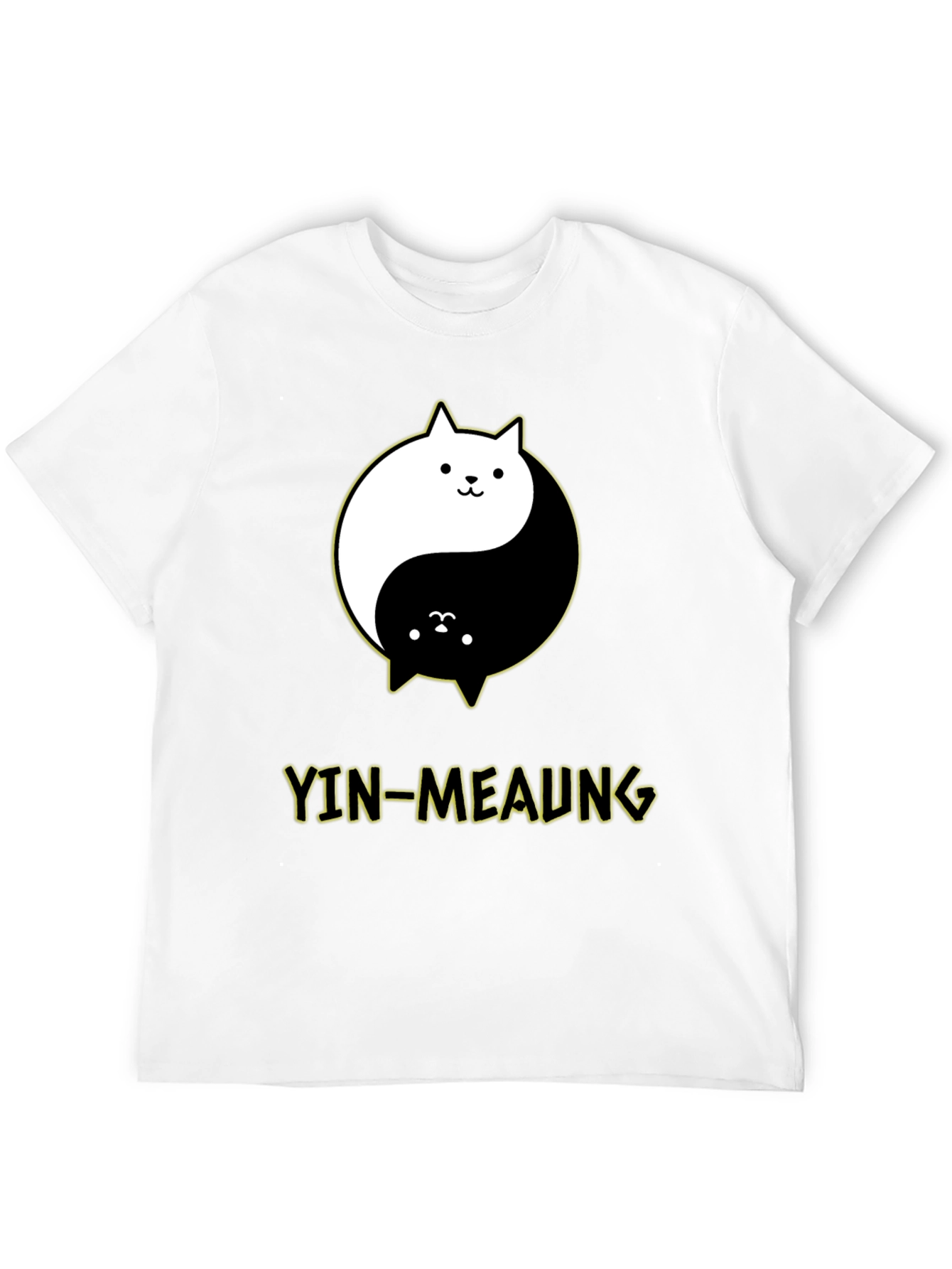 Yin-Meaung Cat Graphic Black T-Shirt