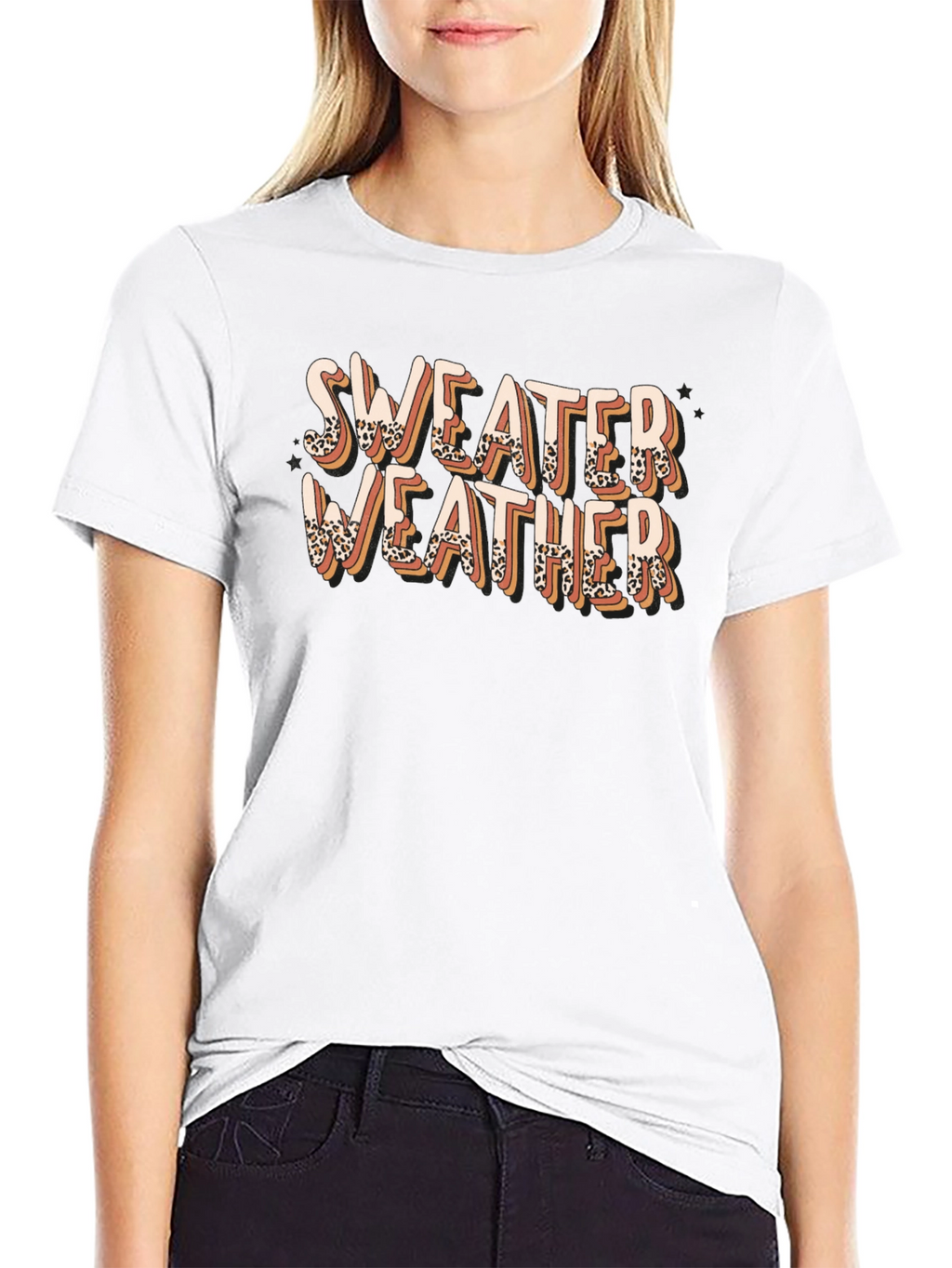 Sweater Weather Leopard Print T-Shirt