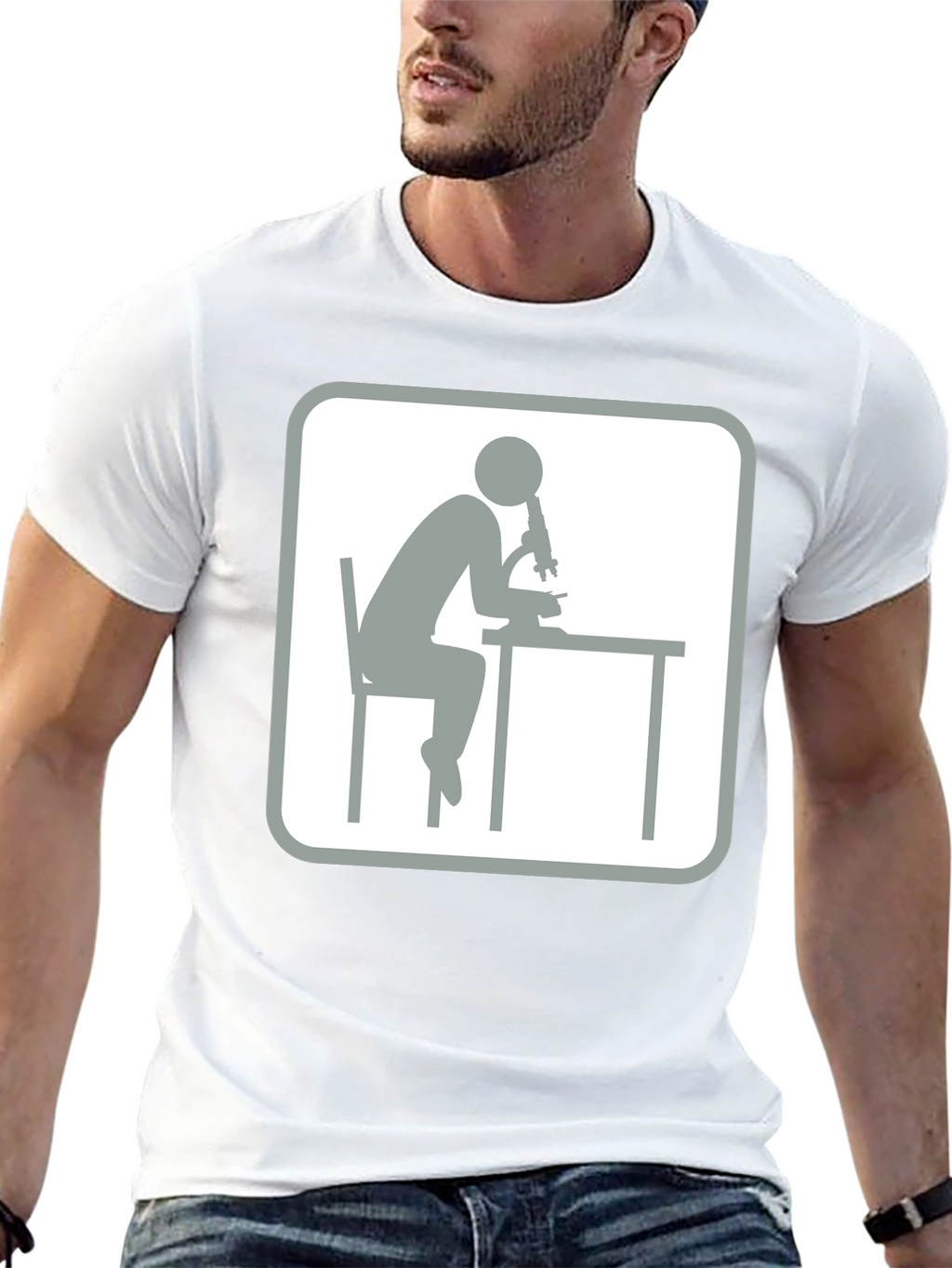 Scientist Microscope T-Shirt - Black Cotton Tee