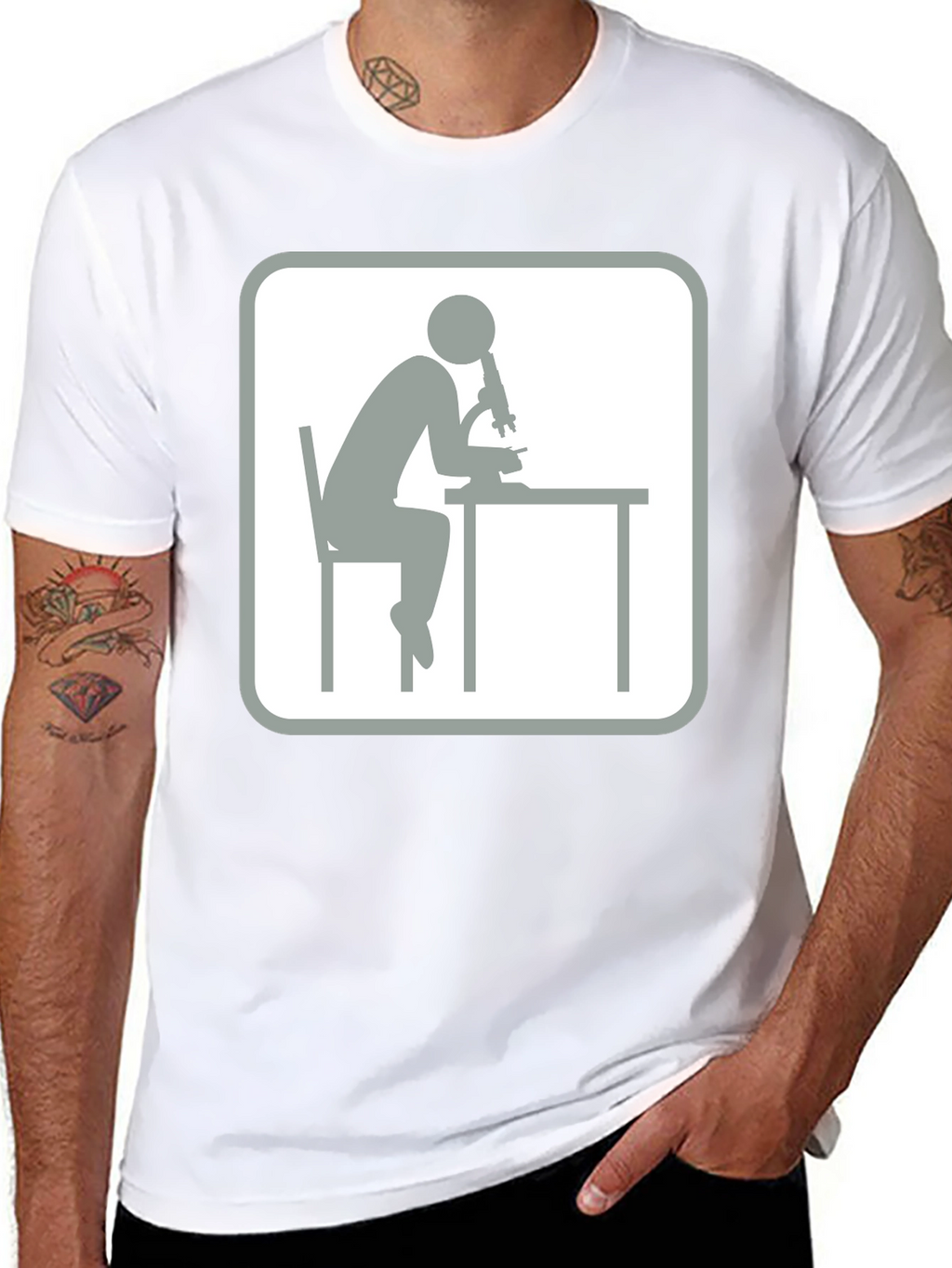 Scientist Microscope T-Shirt - Black Cotton Tee
