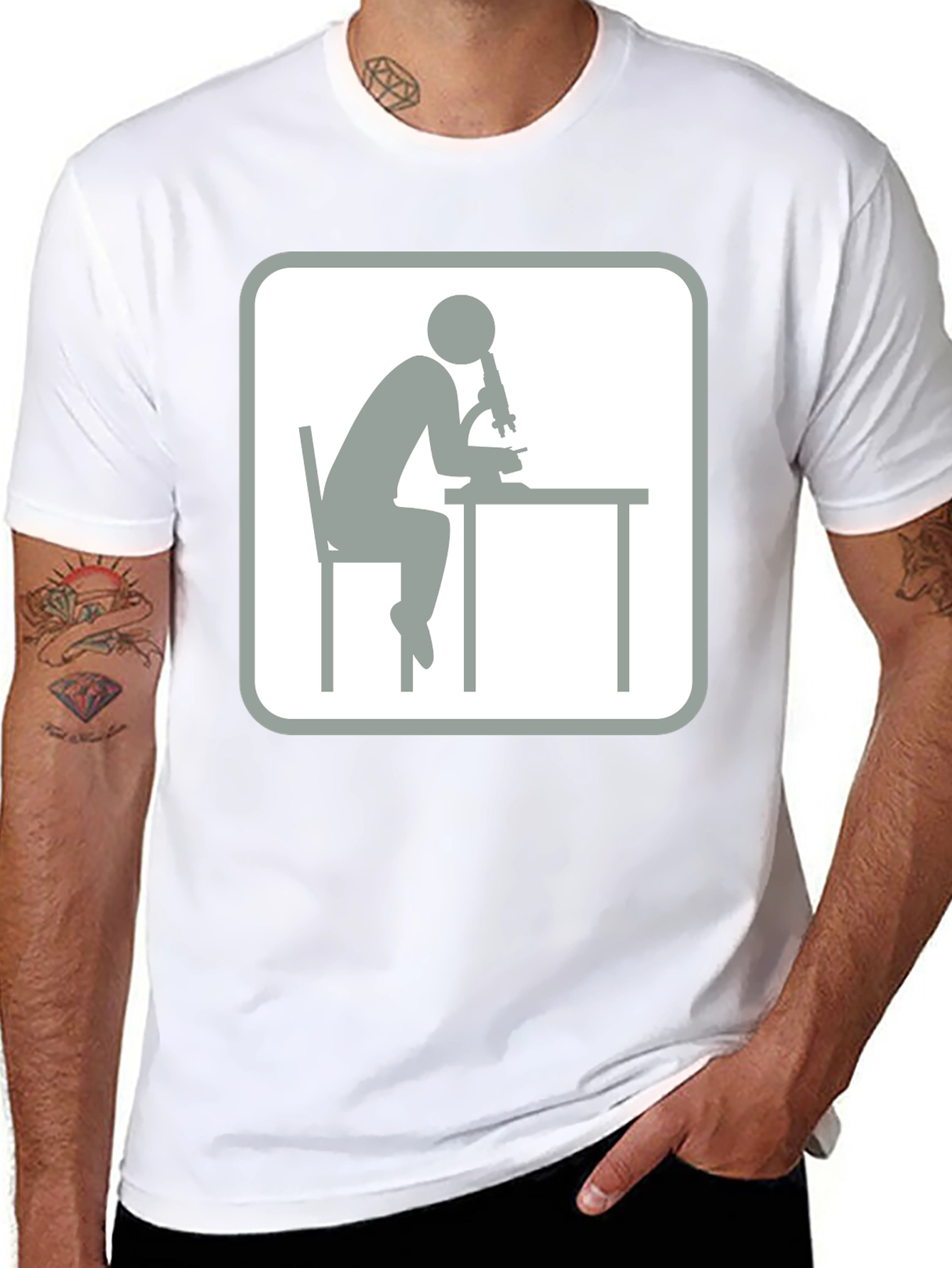 Scientist Microscope T-Shirt - Black Cotton Tee