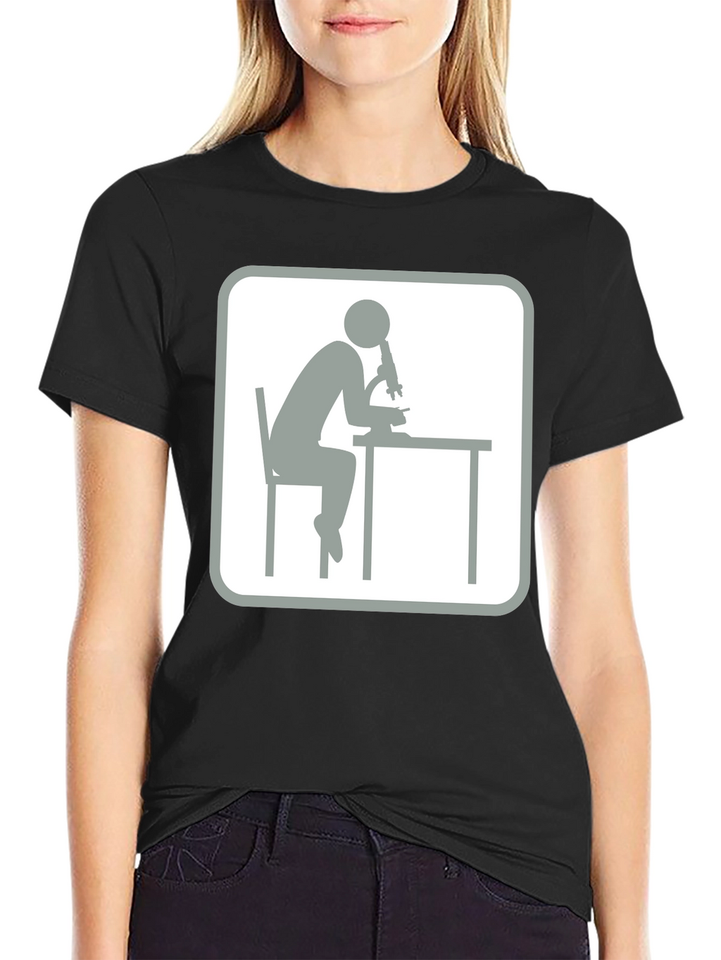Scientist Microscope T-Shirt - Black Cotton Tee
