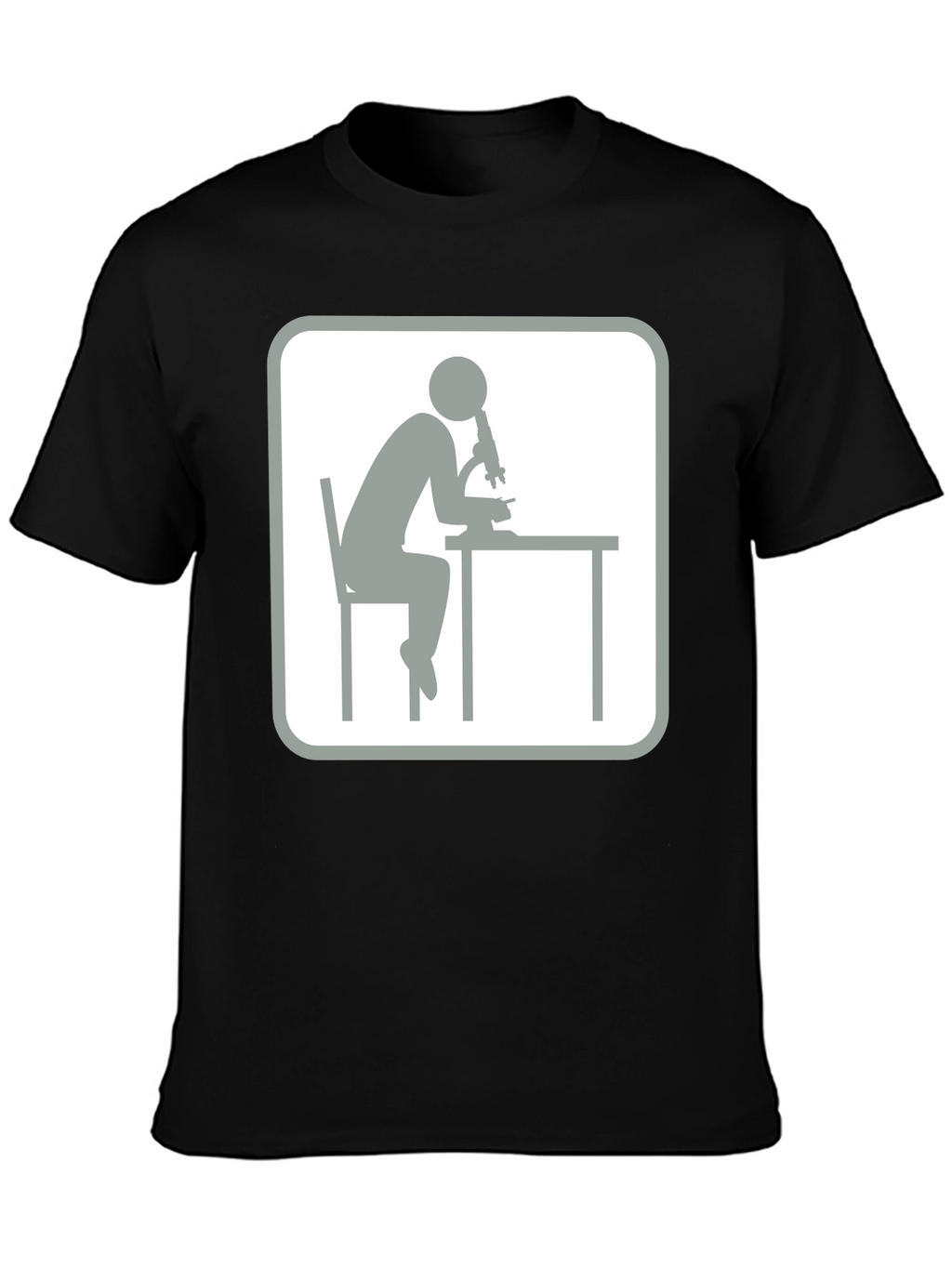 Scientist Microscope T-Shirt - Black Cotton Tee