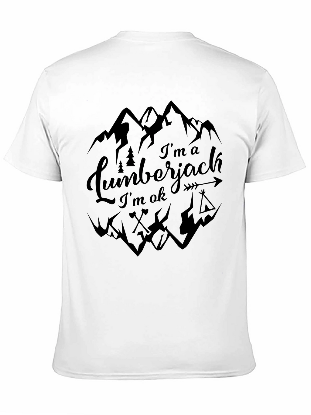 Lumberjack Graphic T-Shirt - Mountain Design