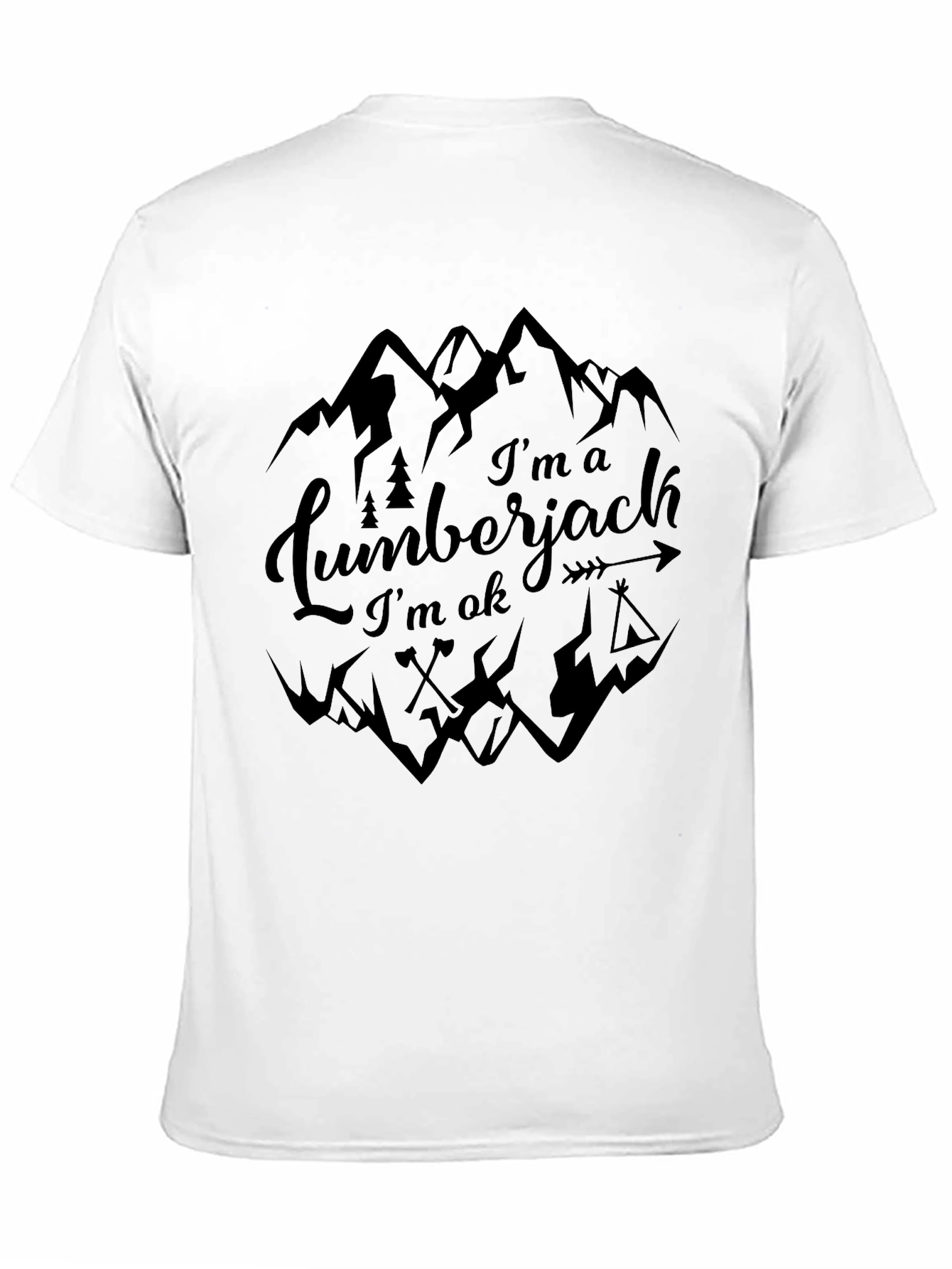 Lumberjack Graphic T-Shirt - Mountain Design