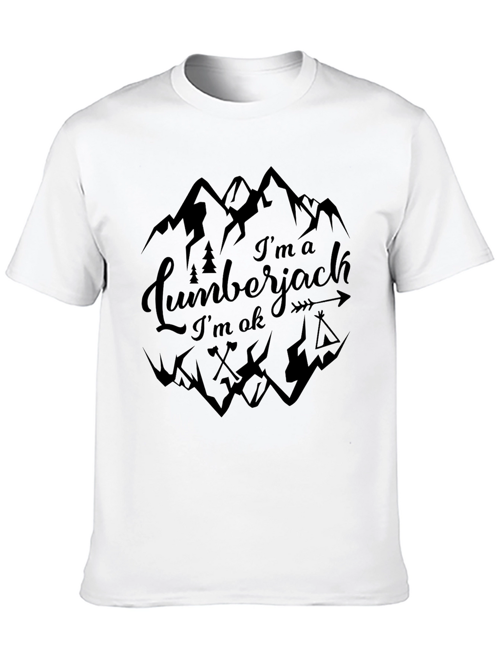 Lumberjack Graphic T-Shirt - Mountain Design