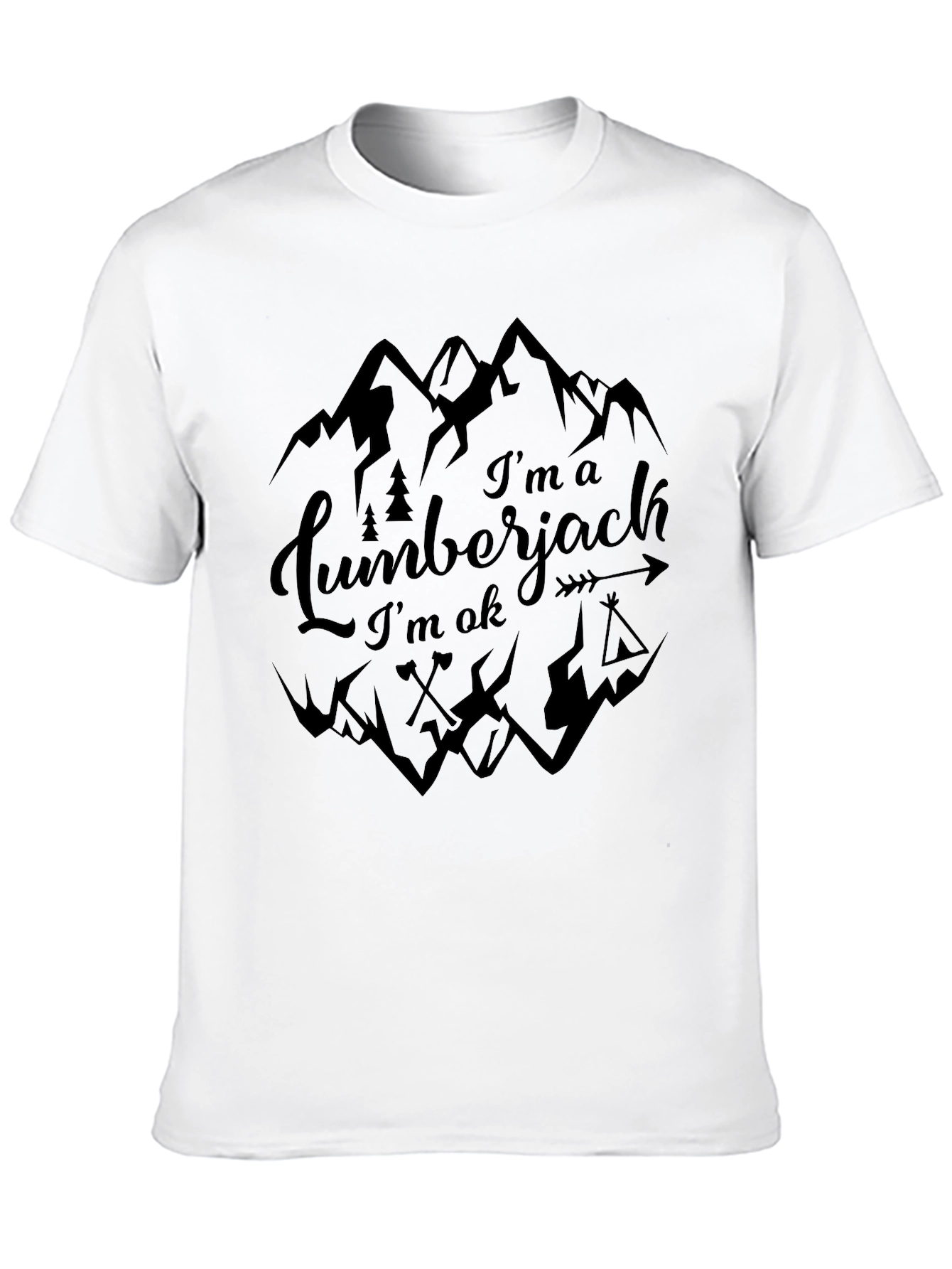 Lumberjack Graphic T-Shirt - Mountain Design