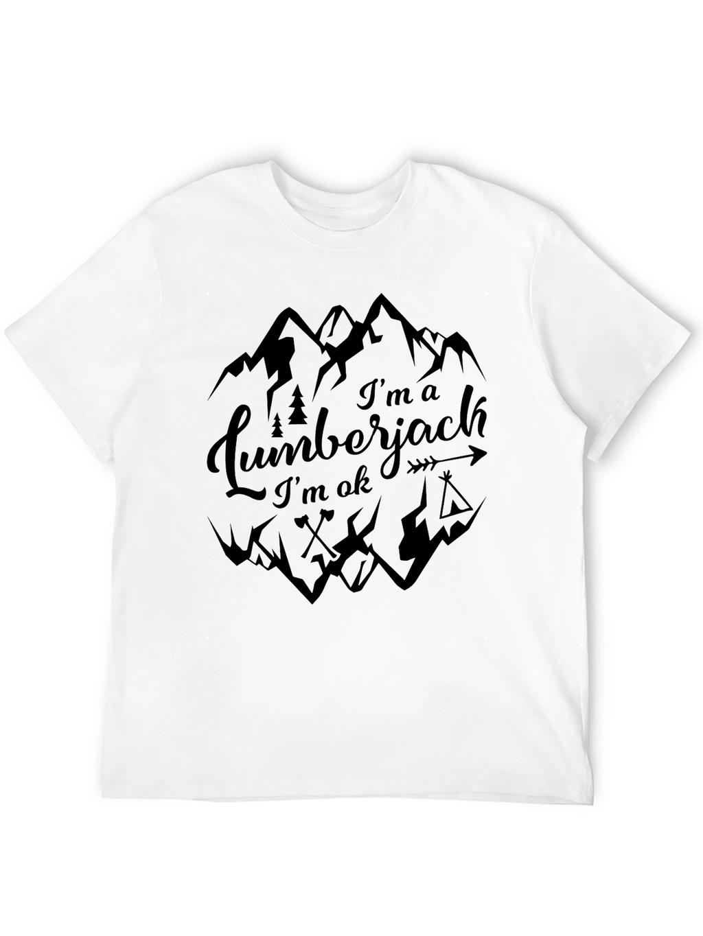 Lumberjack Graphic T-Shirt - Mountain Design