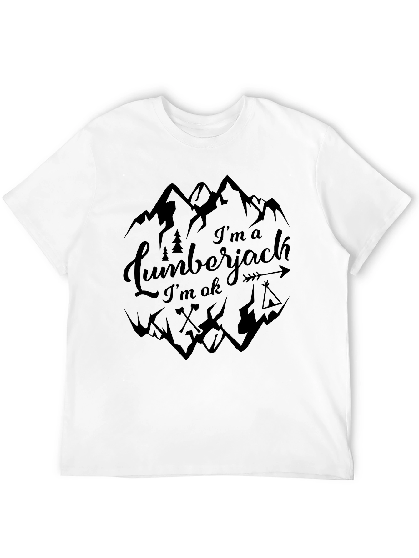 Lumberjack Graphic T-Shirt - Mountain Design