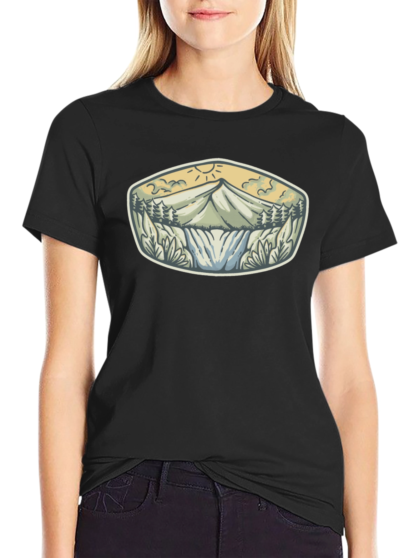 Mountain Adventure Graphic Tee - Black