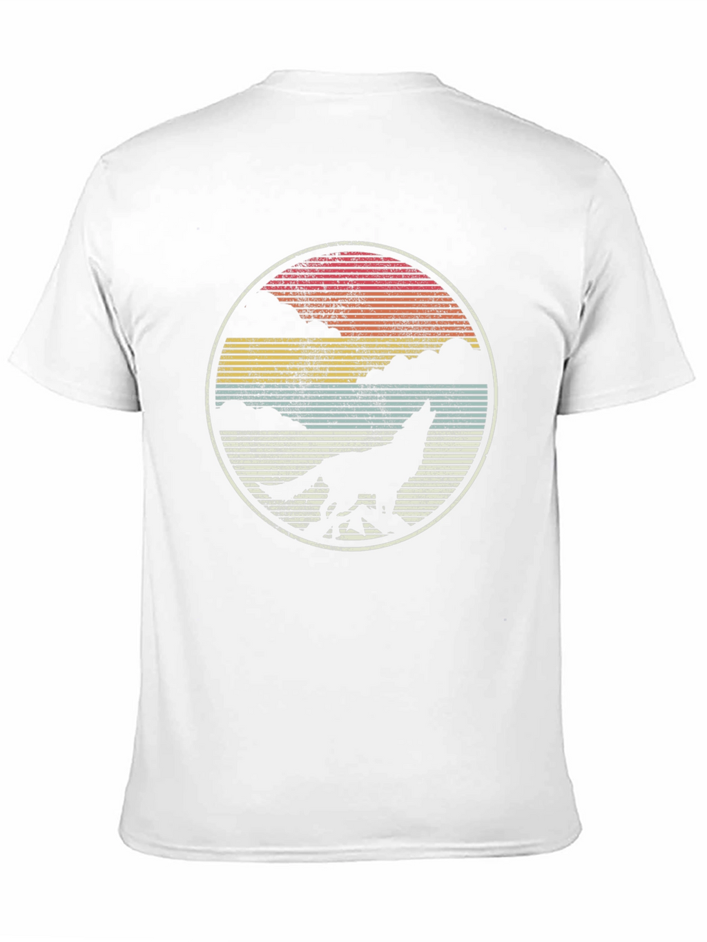 Wolf Howl Sunset Tee - Retro Style