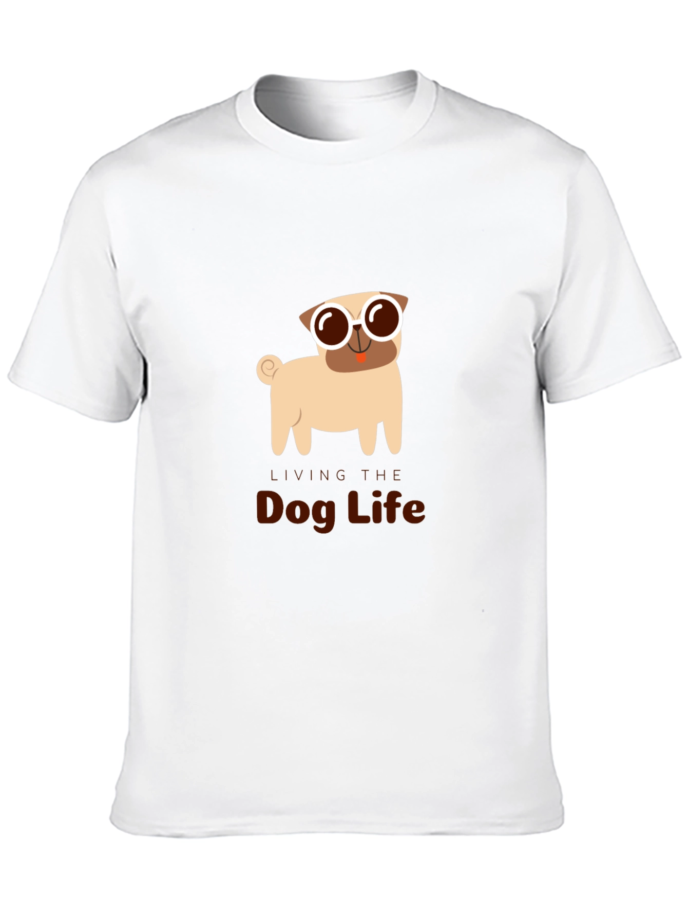 Dog Life Tee: Pug with Sunglasses