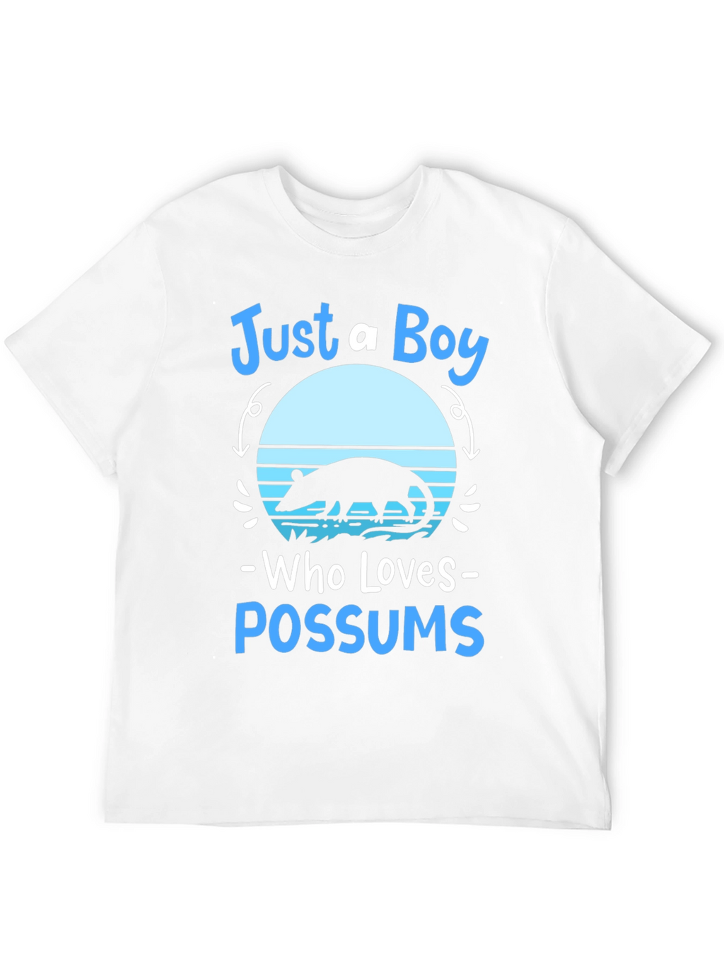 Just A Boy Who Loves Possums Black Graphic Tee