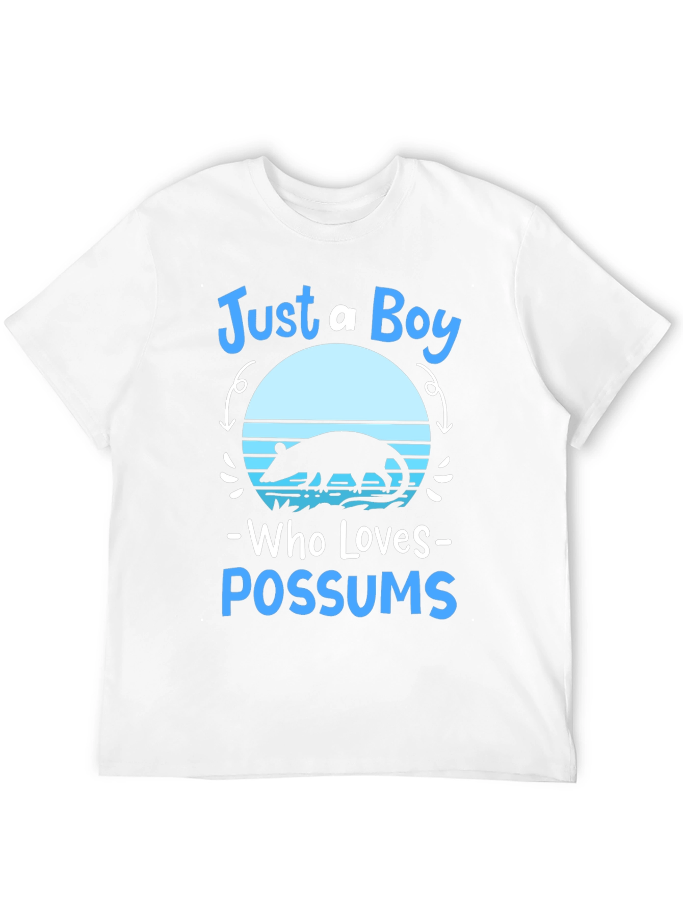 Just A Boy Who Loves Possums Black Graphic Tee