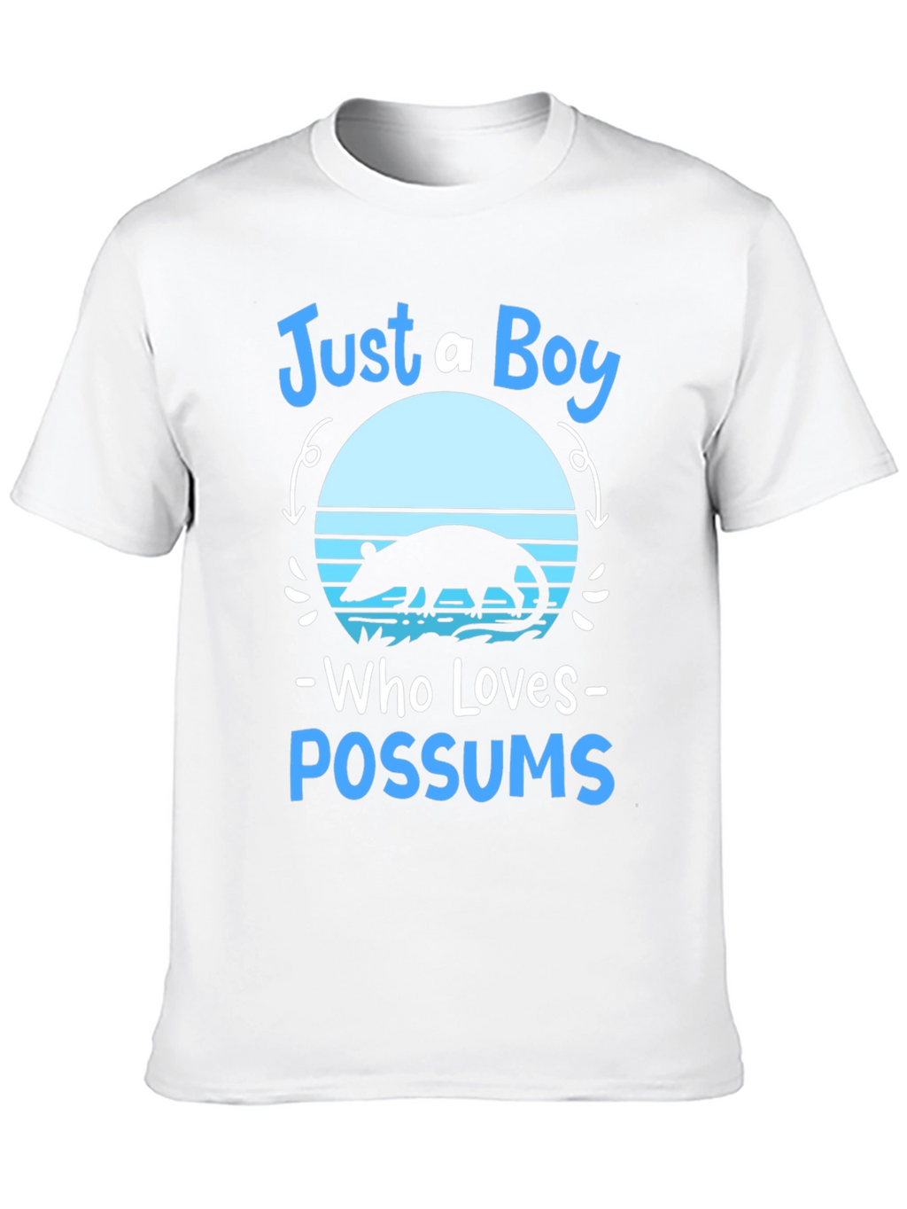 Just A Boy Who Loves Possums Black Graphic Tee