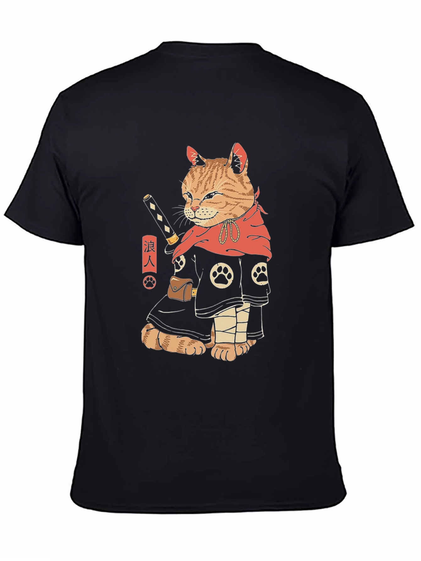 Samurai Cat T-Shirt - Unique Graphic Tee