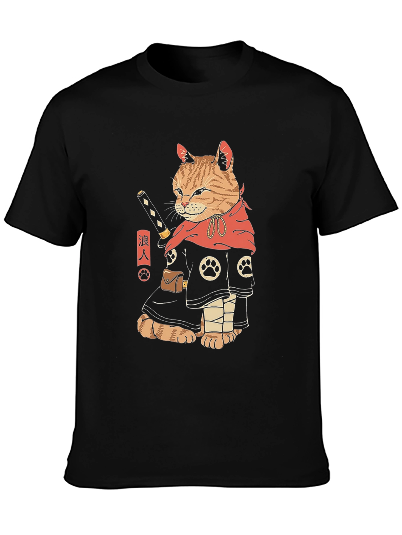 Samurai Cat T-Shirt - Unique Graphic Tee