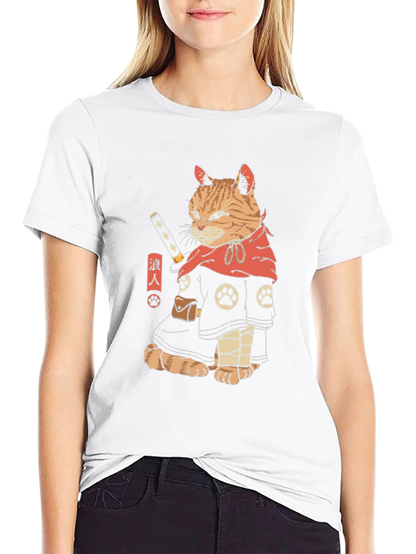 Samurai Cat T-Shirt - Unique Graphic Tee